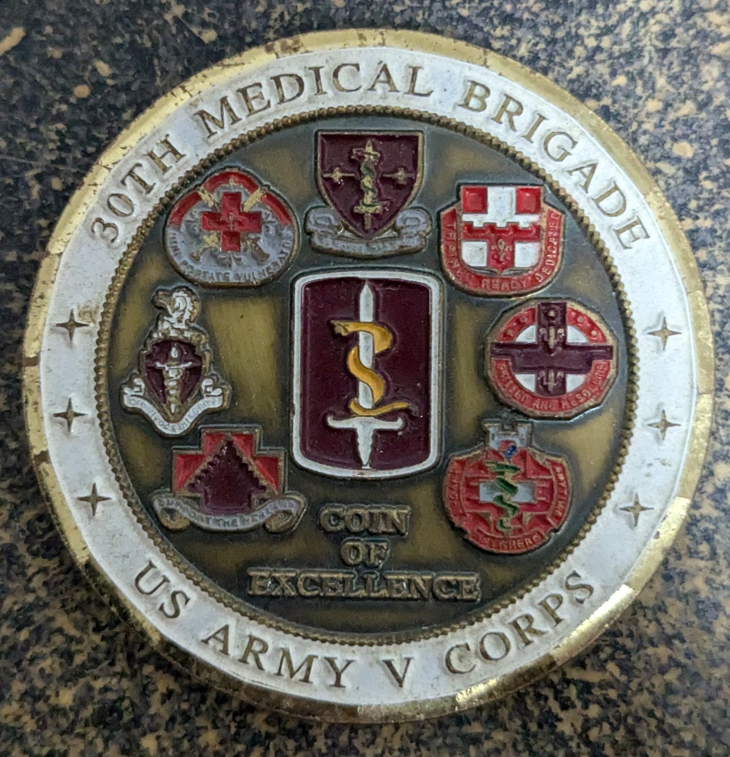 Challenge Coin Victory Medics One Team 30th Medical Brigade (CHCC-25Jul49)