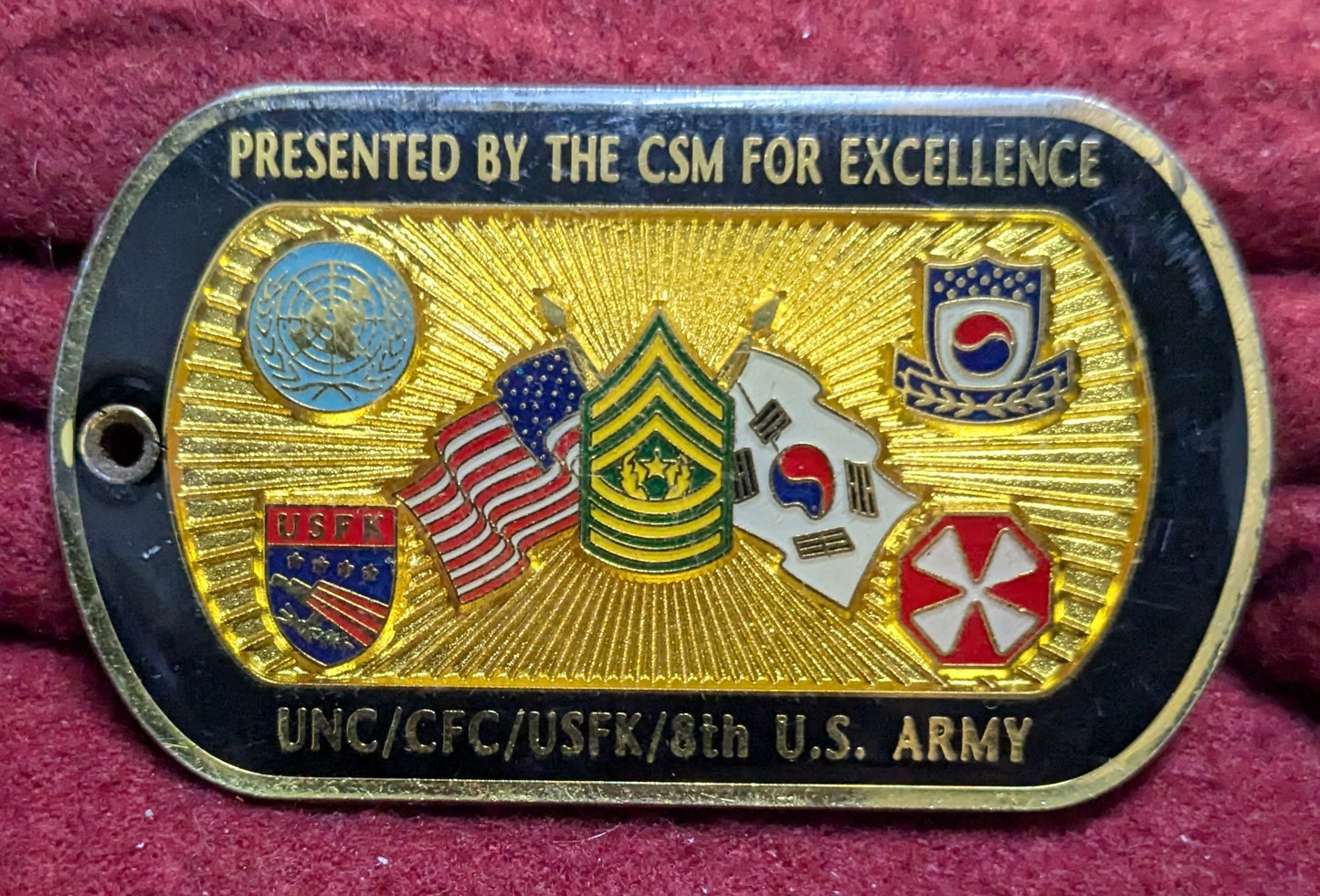 Challenge Coin8th US Army Presented By CSM For Excellence (chcc-25APR183)