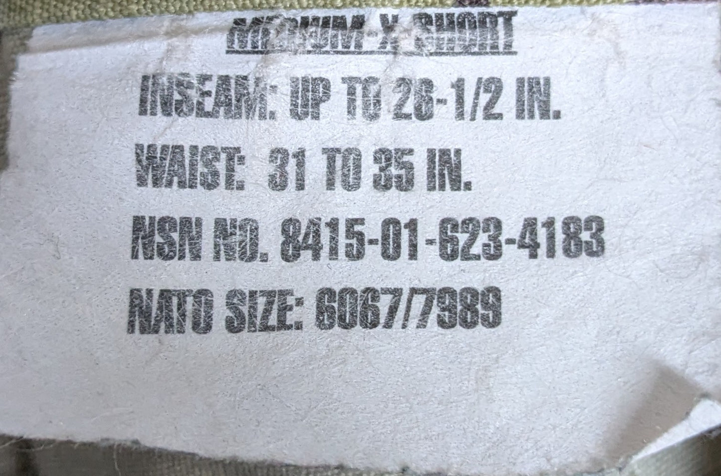 NOS US Army, Traditional OCP Combat Trouser Medium Xtra Short (ac05-25Jun77)