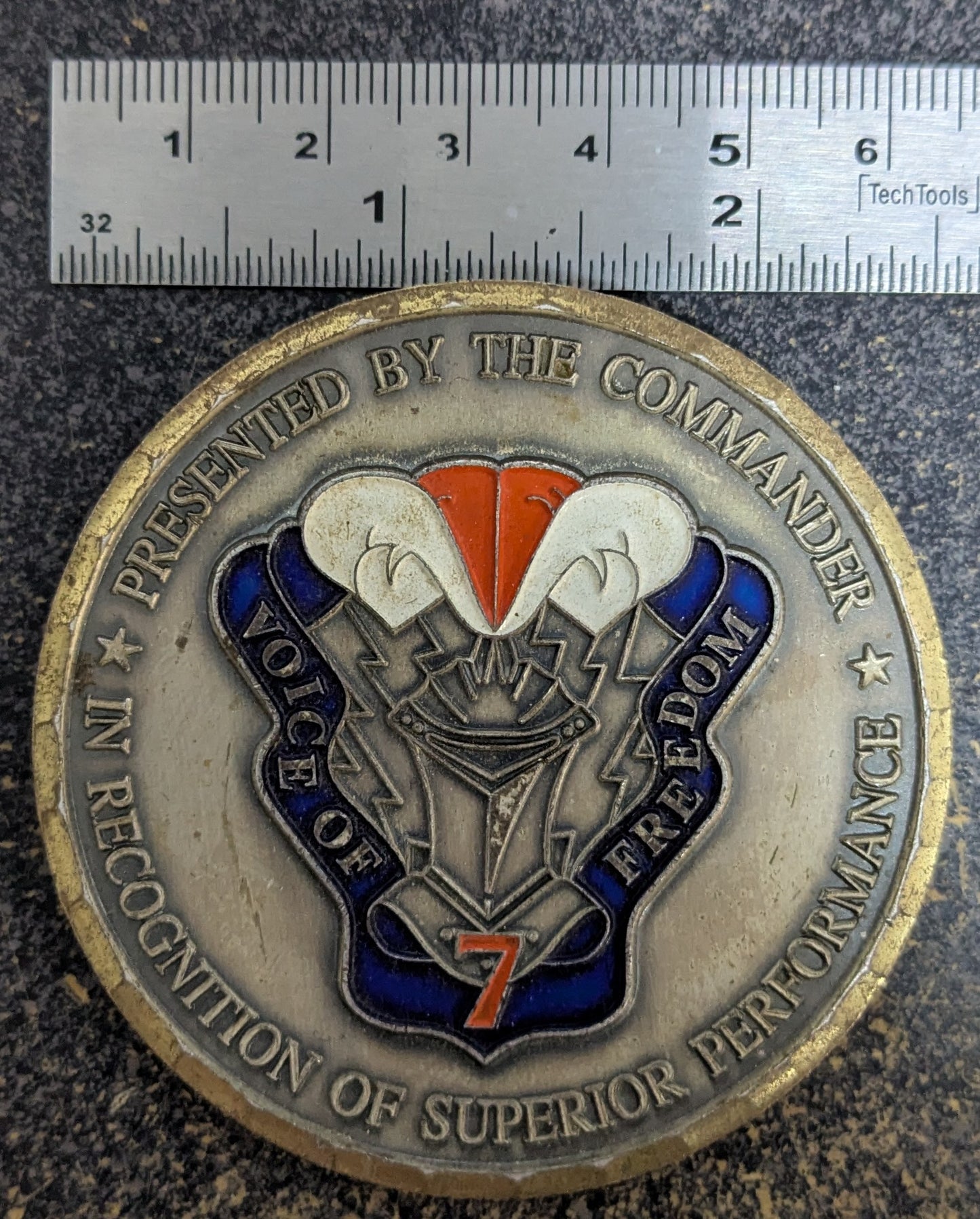 Challenge Coin 7th Signal Brigade Commander, Voice of Freedom Superior Performance (CHCC-26May24)
