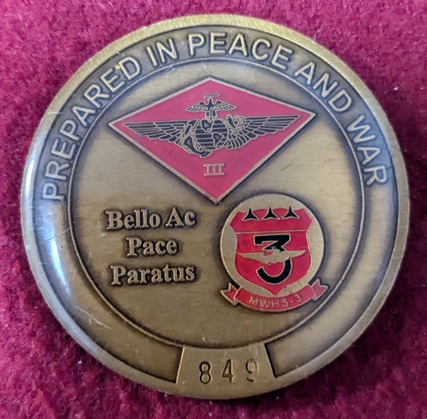 Challenge Coin 3rd Marine Aircraft Division Wing Prepared in Peace and War (chcc-25May65)
