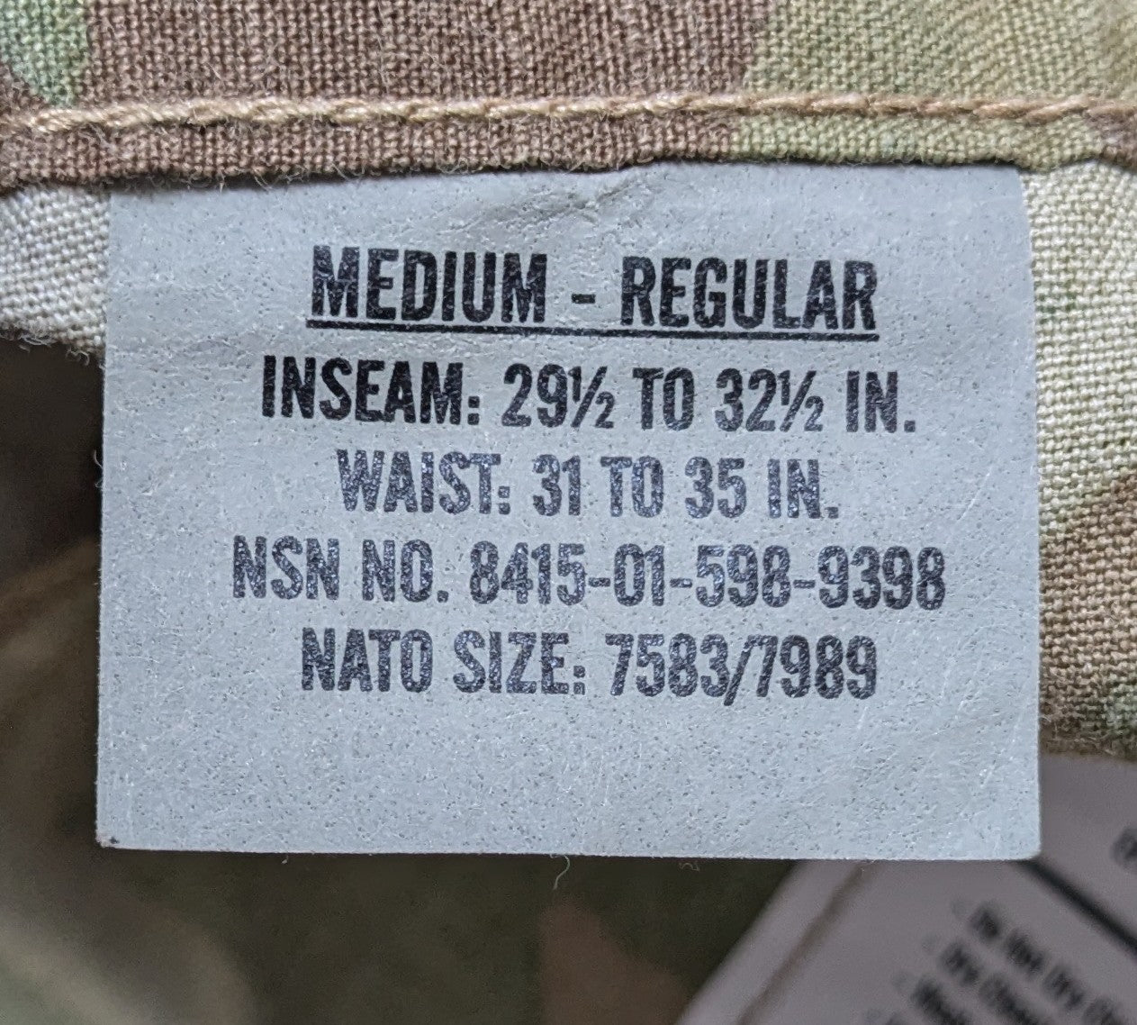 NOS Medium Regular OCP Multicam Flame Resistant FRAC Uniform Pants Deployment (CA13-25APR09)