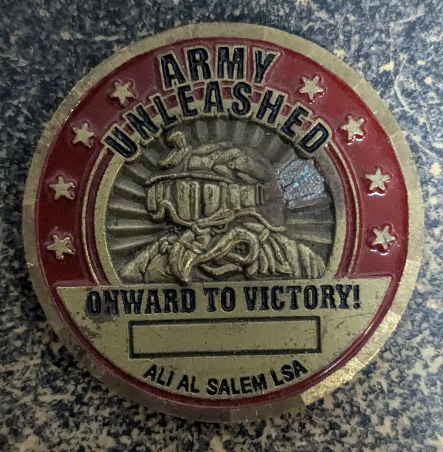 Challenge Coin Army Unleashed Onward to Victory Ali Al Salem LSA (CHCC-25Jul51)