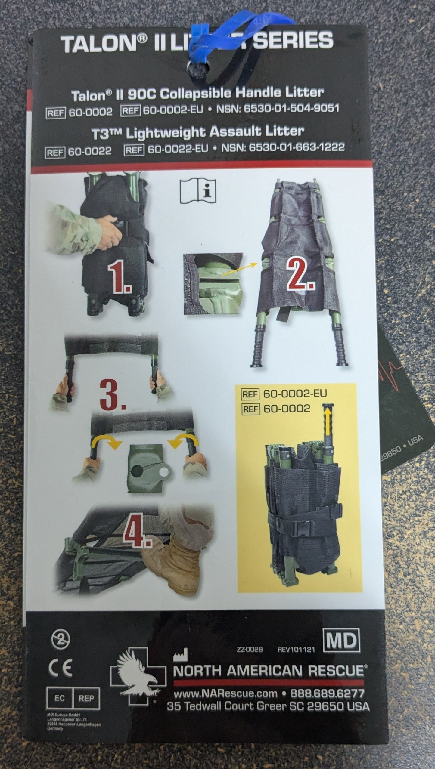 NWT NAR T3 Lightweight Assault Litter Black (ONTOPOFAASHELF-26Apr6)