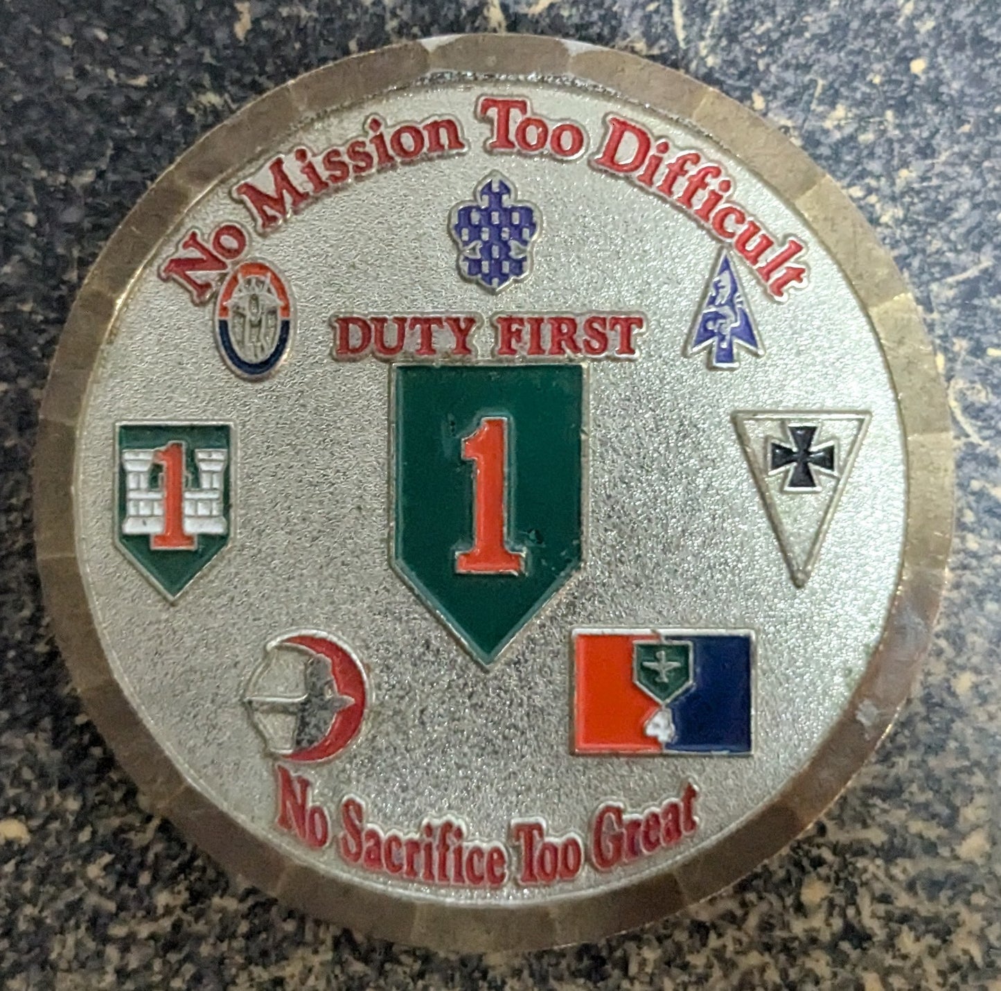 Challenge Coin 1st Infantry Division Presented By Danger 6 (CHCC-25Jul55)