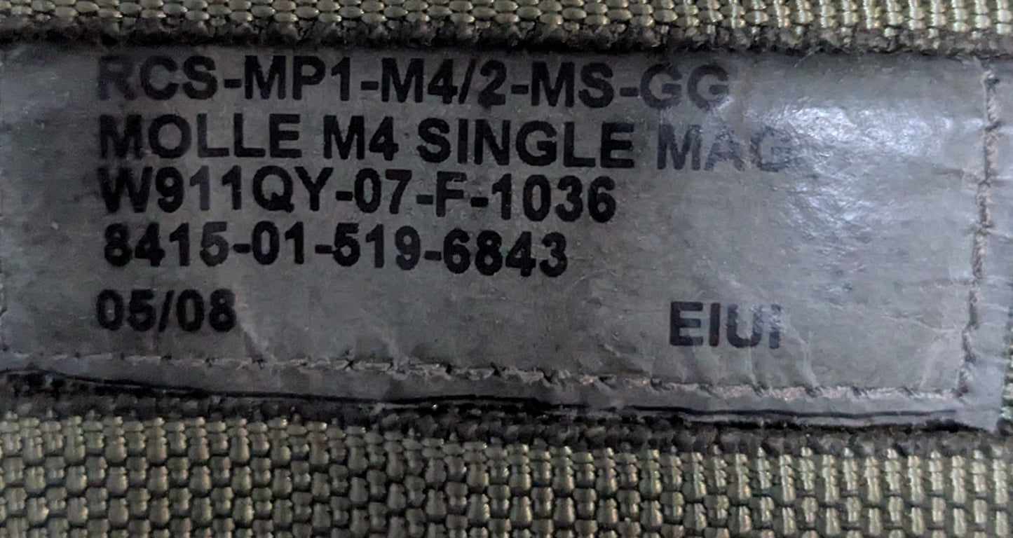 Molle M4 Single Mag Pouch RCS-MP1-M4/2-MS-GG (26Feb81)