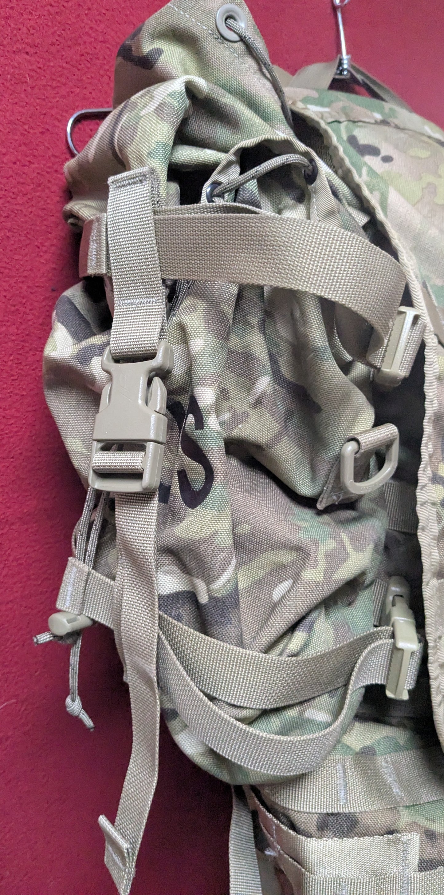 "Ranger Ready' OCP Large Molle II Ruck w/ The Gibson Mod w/ Name Tape & Cat Eyes