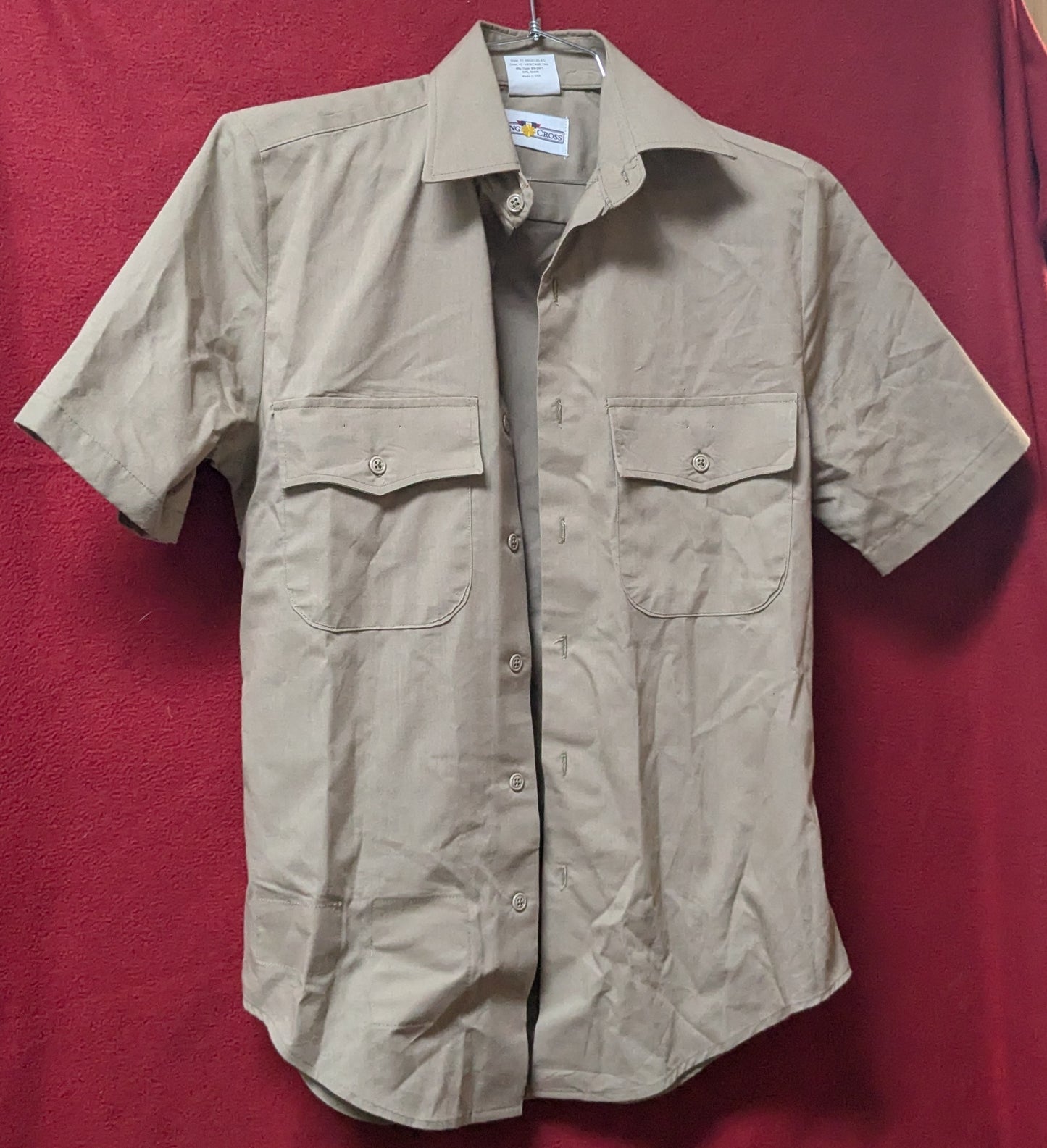 US Army Heritage Tan Men's Dress Shirt 15-R-C Short Sleeved (CA10-25Aug52)