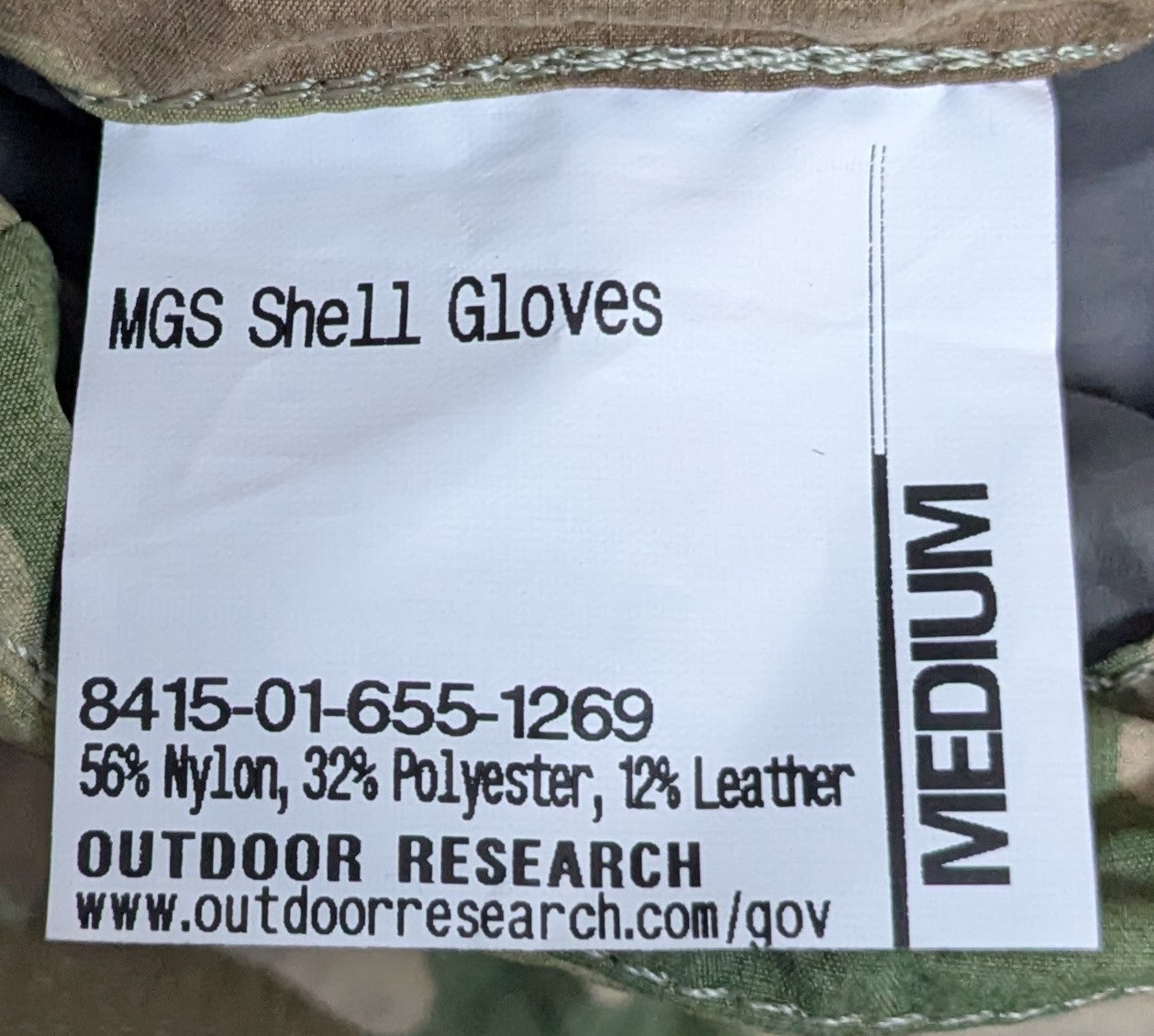 NOS Outdoor Research MGS Shell Gloves Medium Multicam OCP/Coyote (AB13-25Dec31)