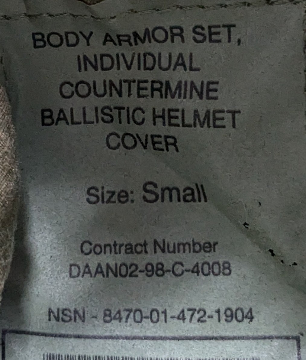 USGI Body Armor Countermine Helmet Cover Small (25Jun6)