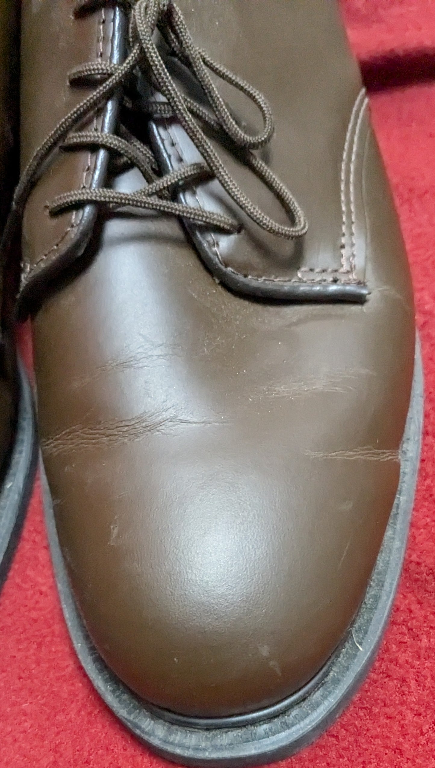 NOS Capps Military Dress Shoe Brown 9.5 E (fa01-25APR103)