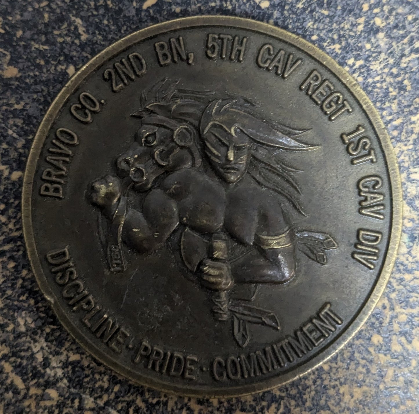 Challenge Coin Discipline Pride Commitment Bravo Co. 2nd BN, 5th Cav Regt 1st Cav Div (CHCC-25Jul10)