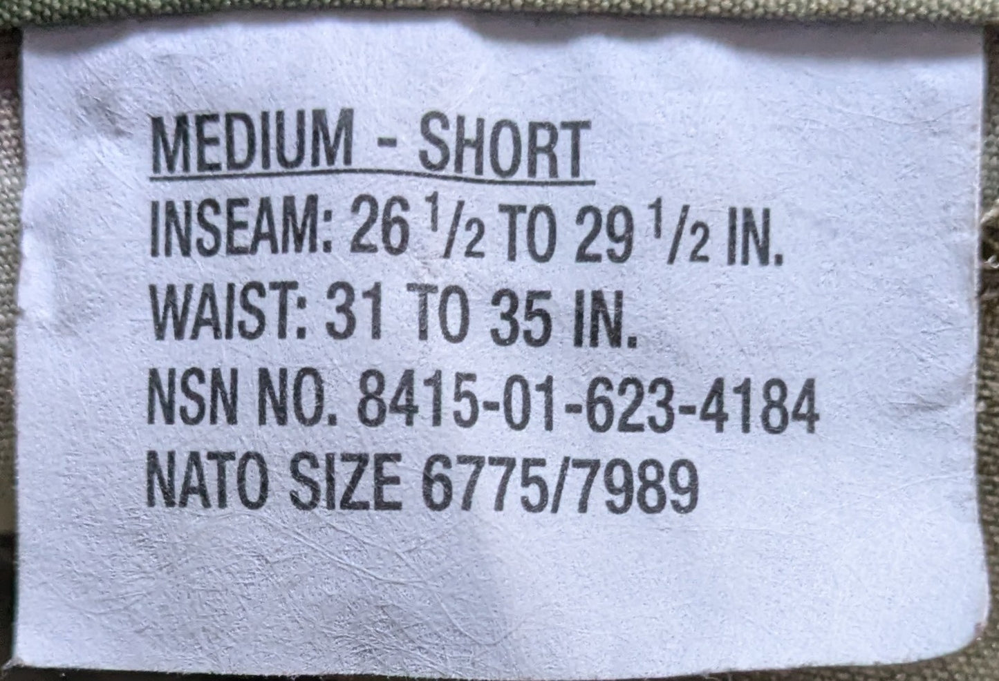 NOS US Army, Traditional OCP Combat Trouser Medium Short (ac03-25Jun76)