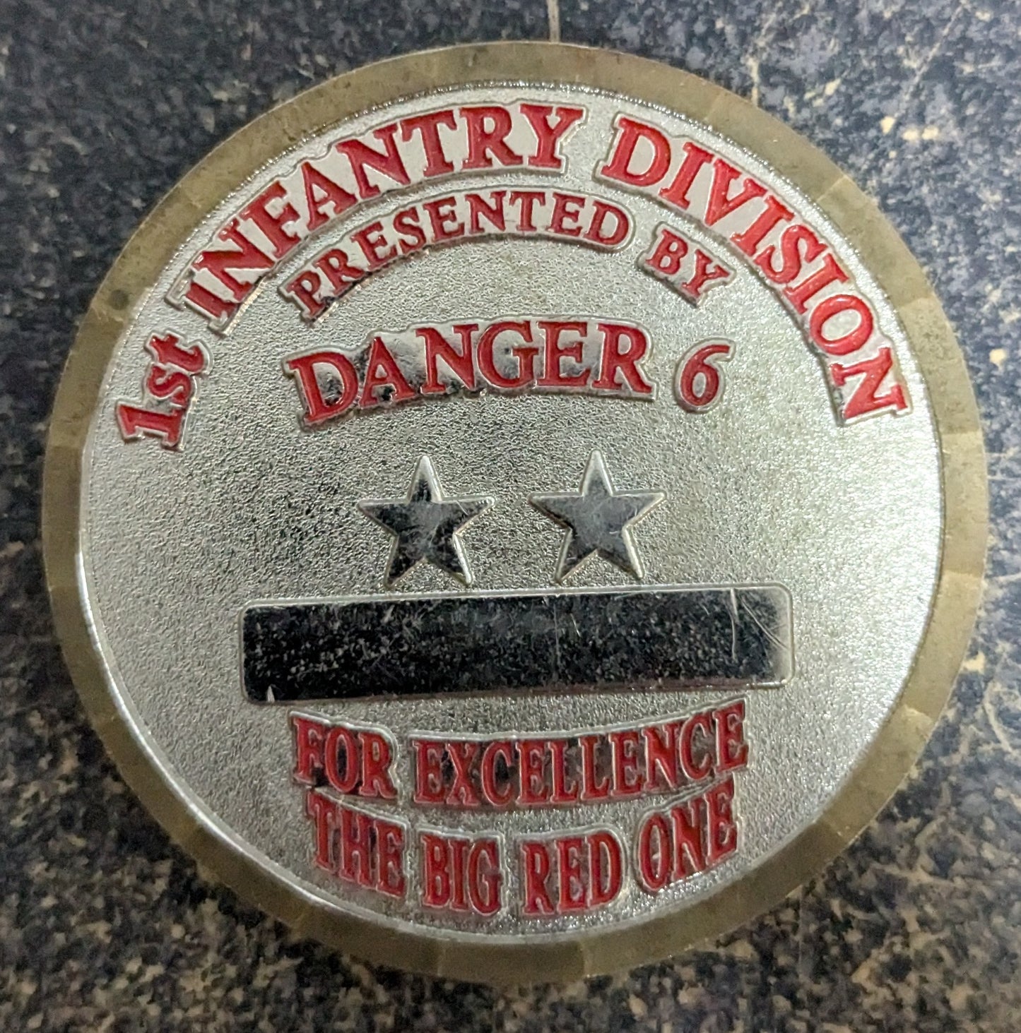 Challenge Coin 1st Infantry Division Presented By Danger 6 (CHCC-25Jul55)