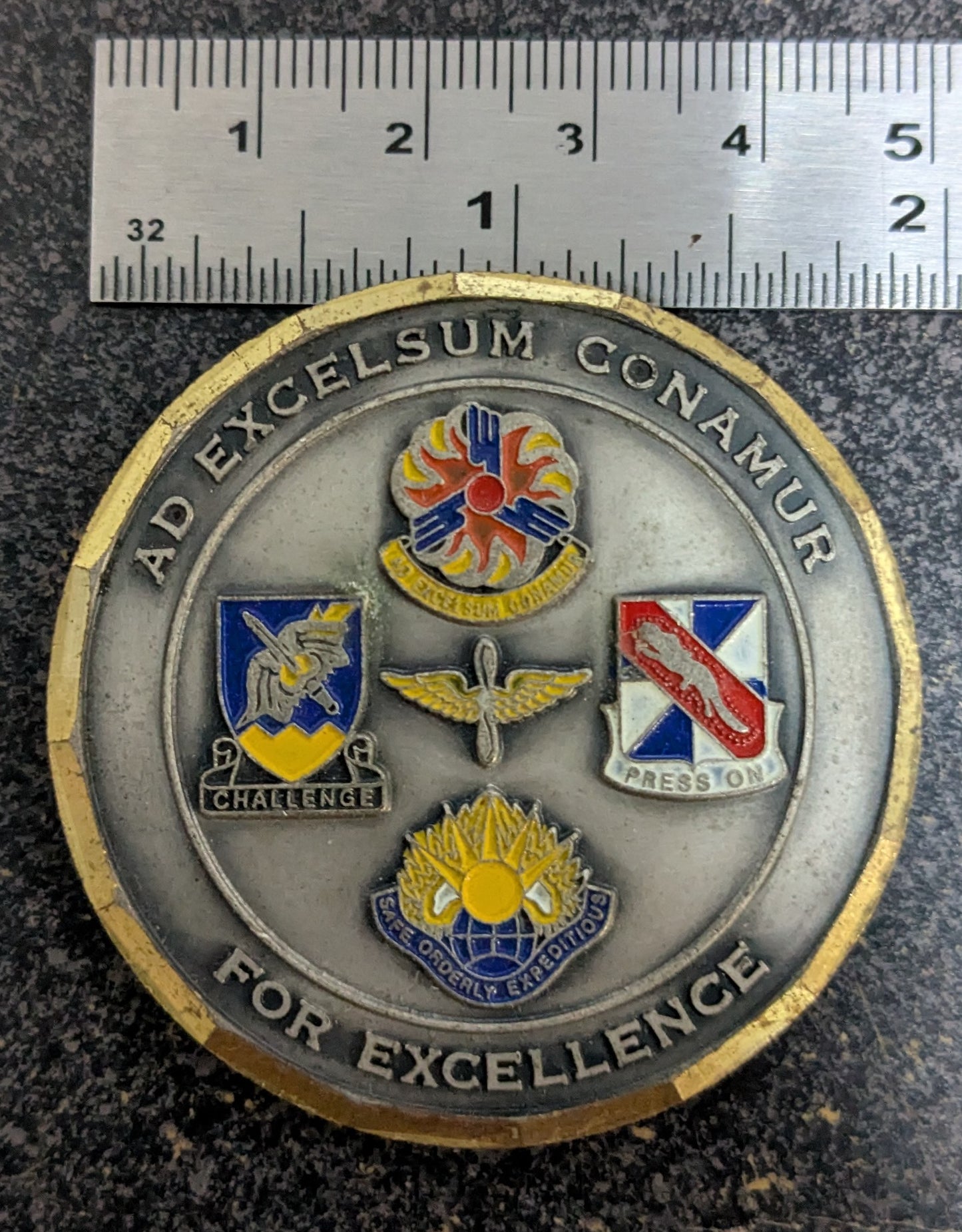 Challenge Coin 12th Aviation Brigade "Wings of Victory", For Excellence (CHCC-26May43)