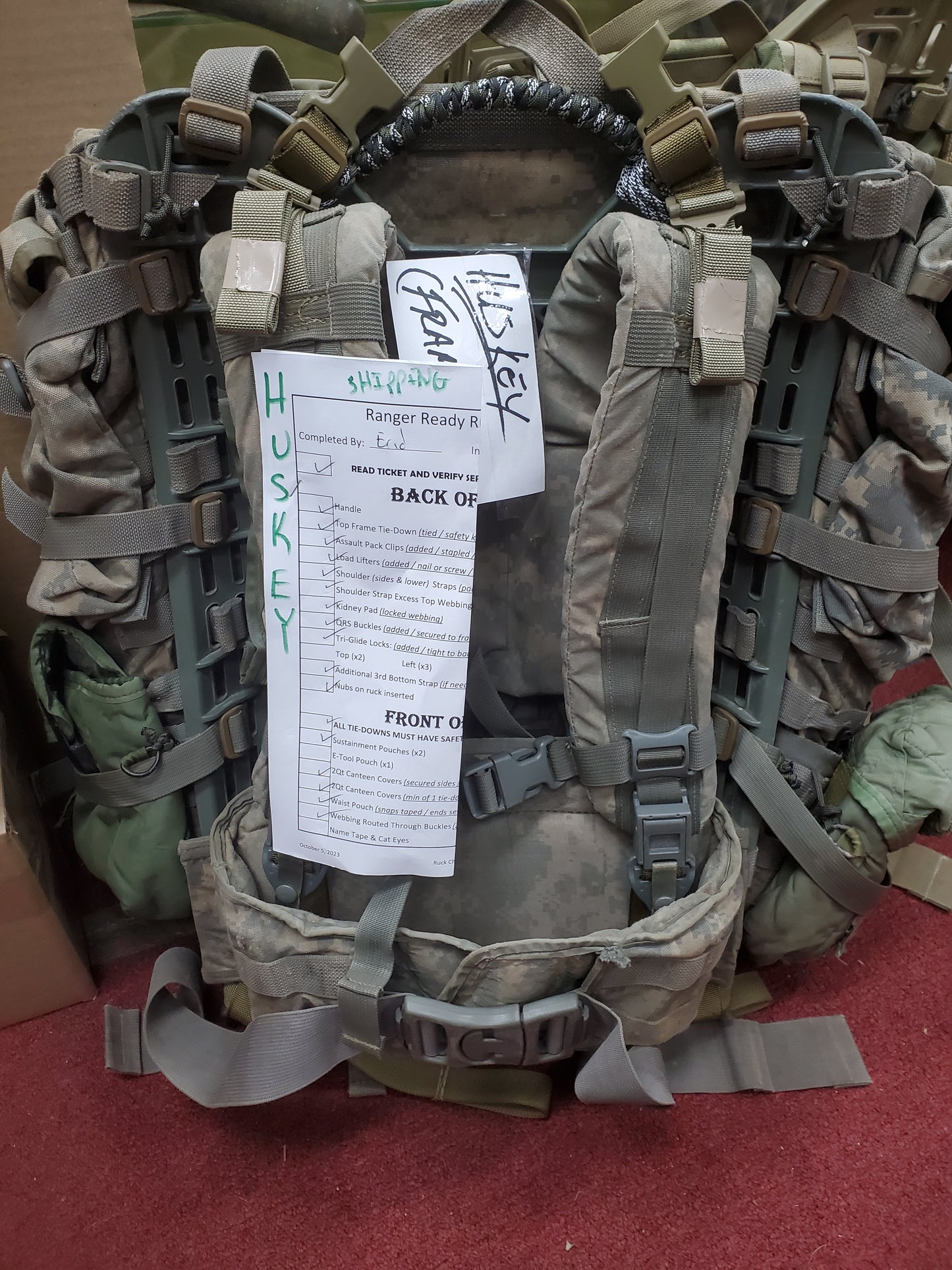 HUSKEY - Mail-In Ruck Tune Up Check Up (with return shipping)