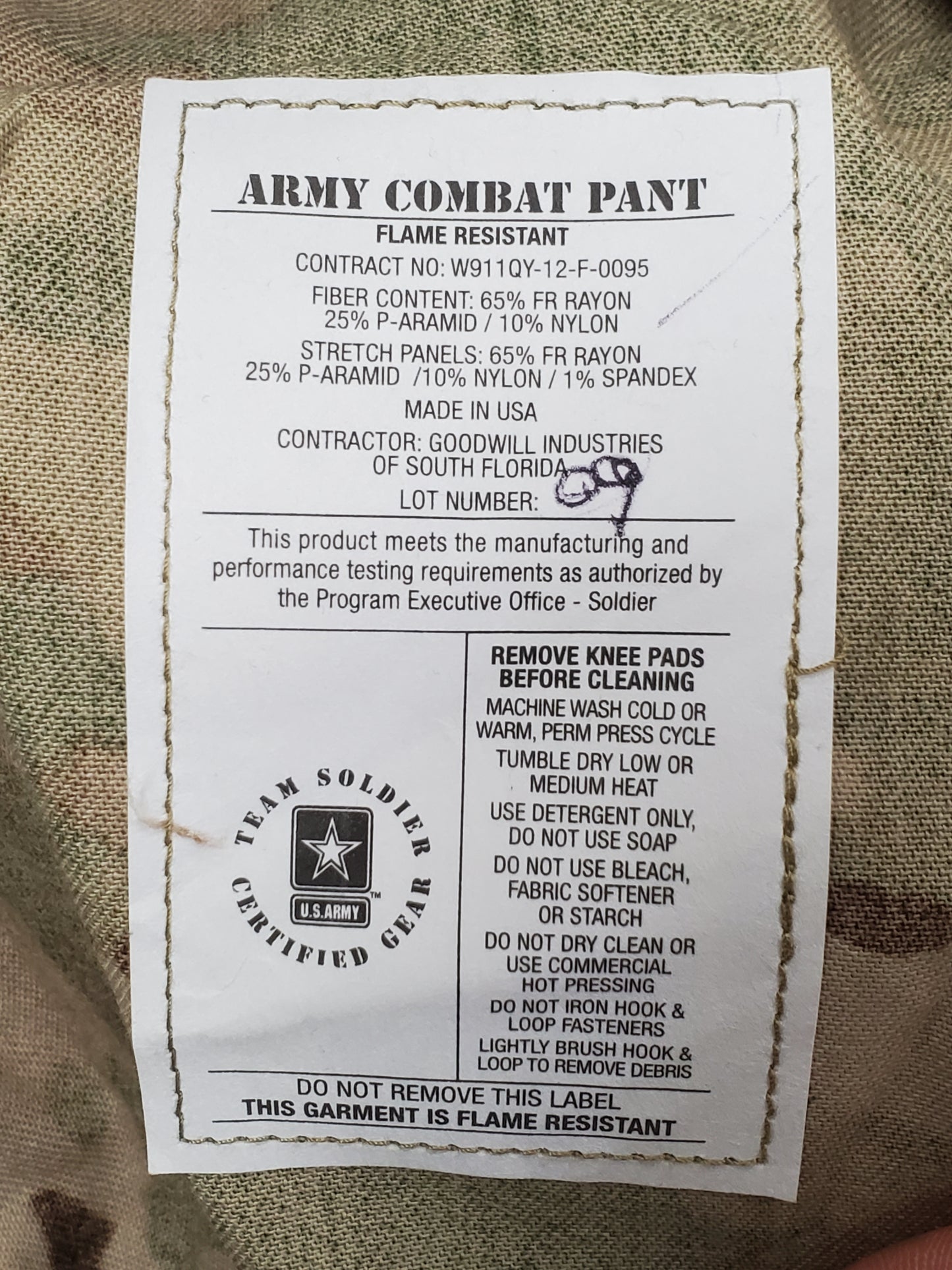 NOS Medium Long US Army Deployment Frac Combat Pants w/ Knee Pad Pockets (da10-25jan10)