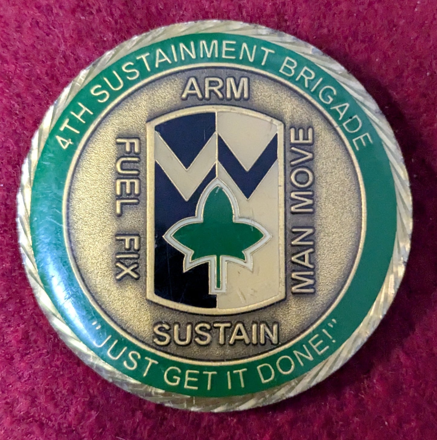 Challenge Coin 4th Sustainment Brigade Wranglers CDR CSM (25May56)