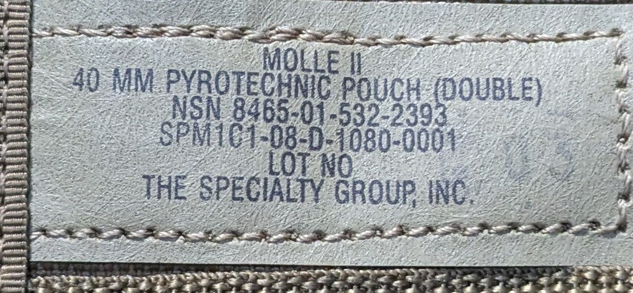 NOS Molle II 40 MM Pyrotechnic Pouch Double Coyote (CA4-26Apr62)