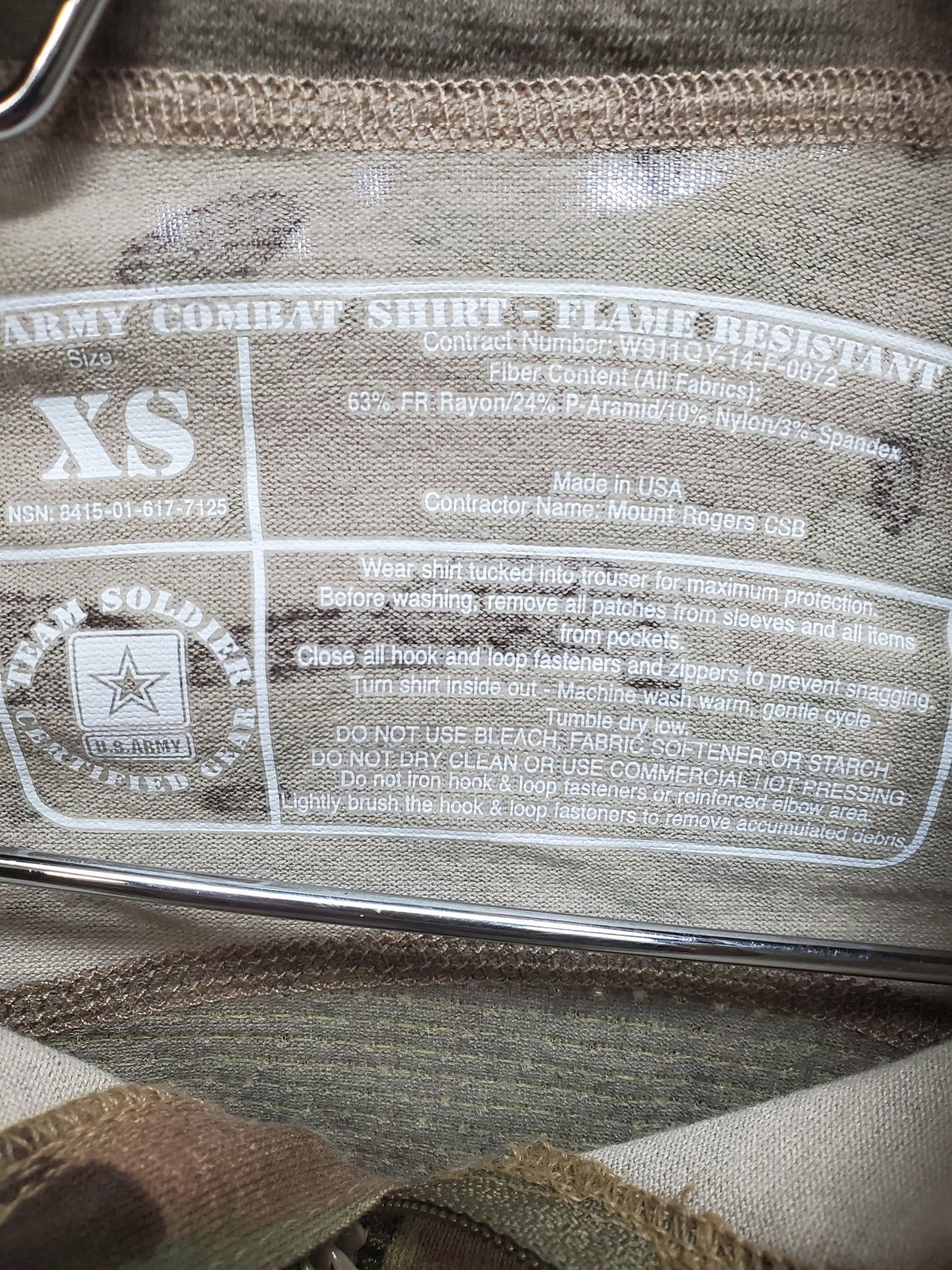 NOS X-Small 1/4 Quarter Zip Type 2 Combat OCP Multicam FRAC Top Shirt (da10-25jan04)