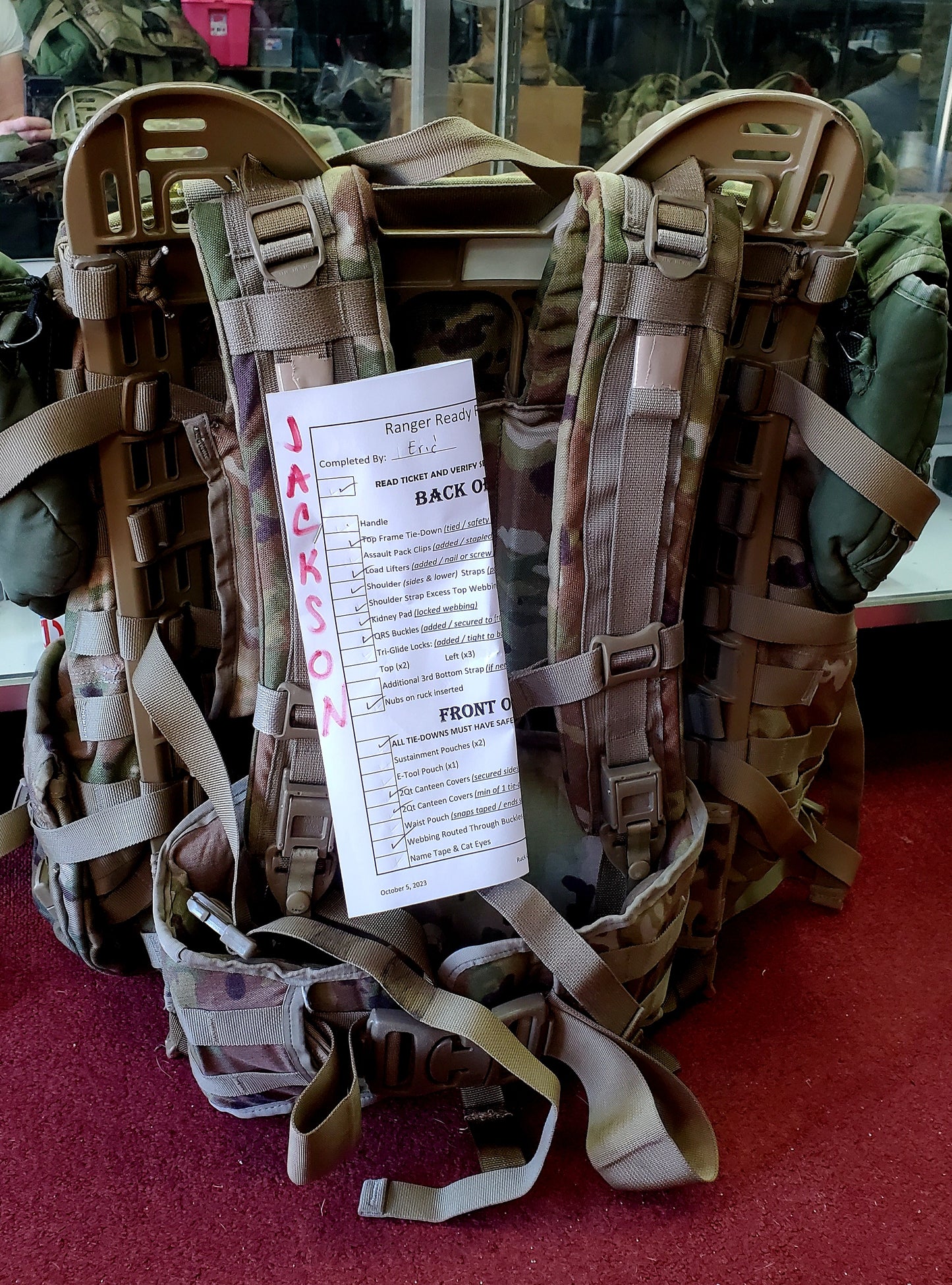 Jackson - OCP "SFAS Ready" Ruck Customer Mail-In