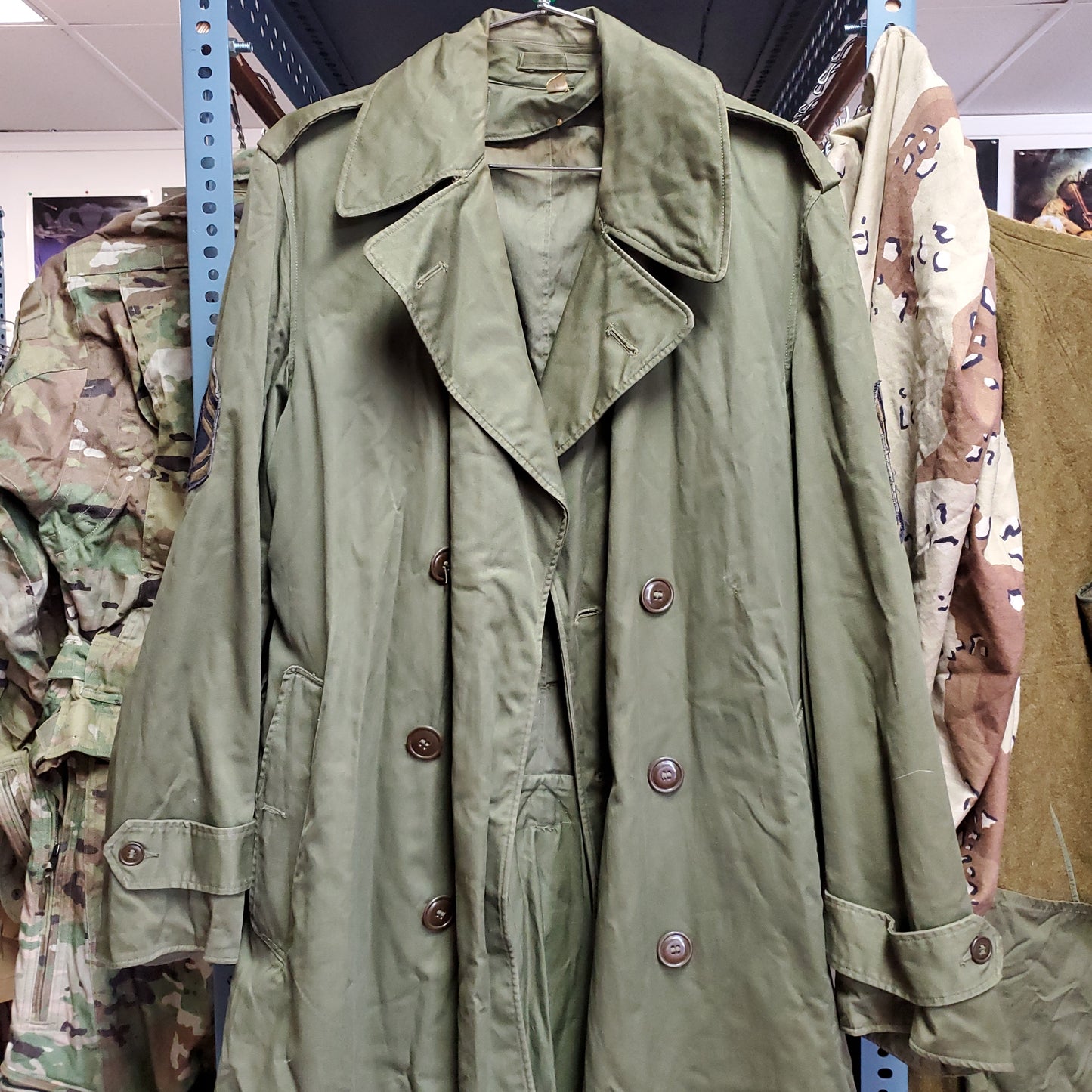 WWII Era 1953 OD Overcoat Field Jacket Small Reg (BB06-j29W)