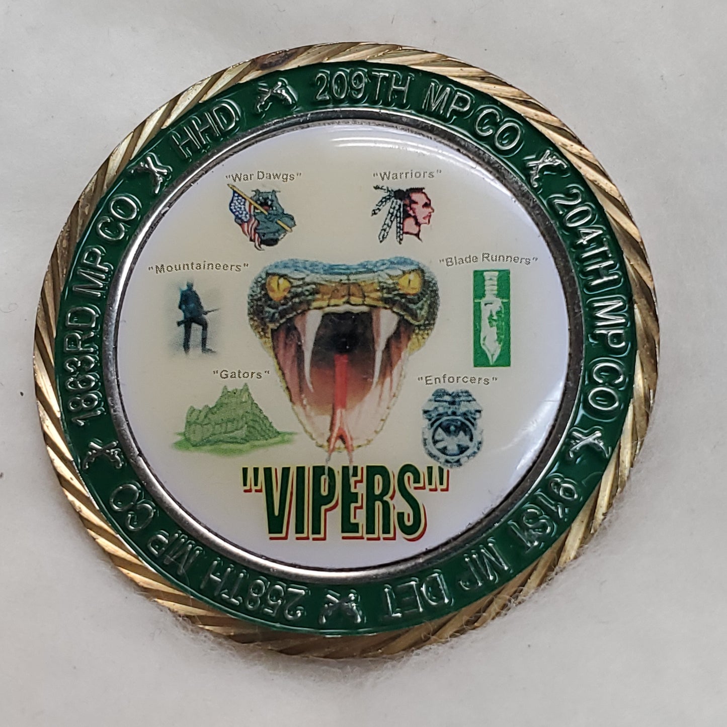 US Army 519th Military Police Battalion Vipers, "Strike Hard" Challenge Coin (C4)