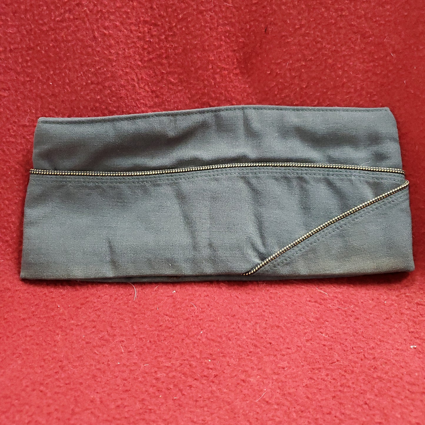 Vintage ? ?/? Men's Army Wool Green 44 Military Gold Garrison Cap (BB04-18a38)