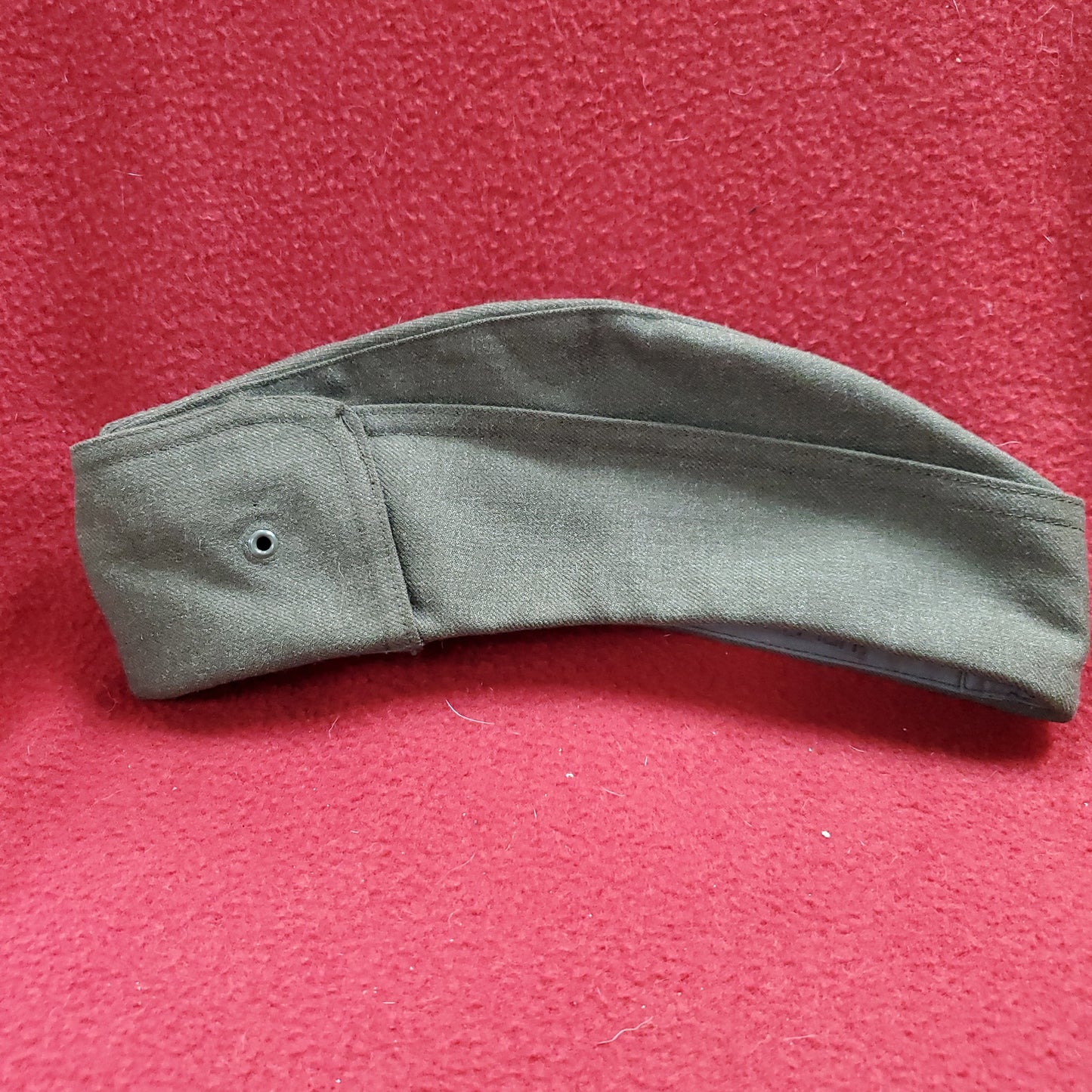 Vintage ? ?/? Women's OD Wool Military Army Garrison Cap (BB04-18a49)
