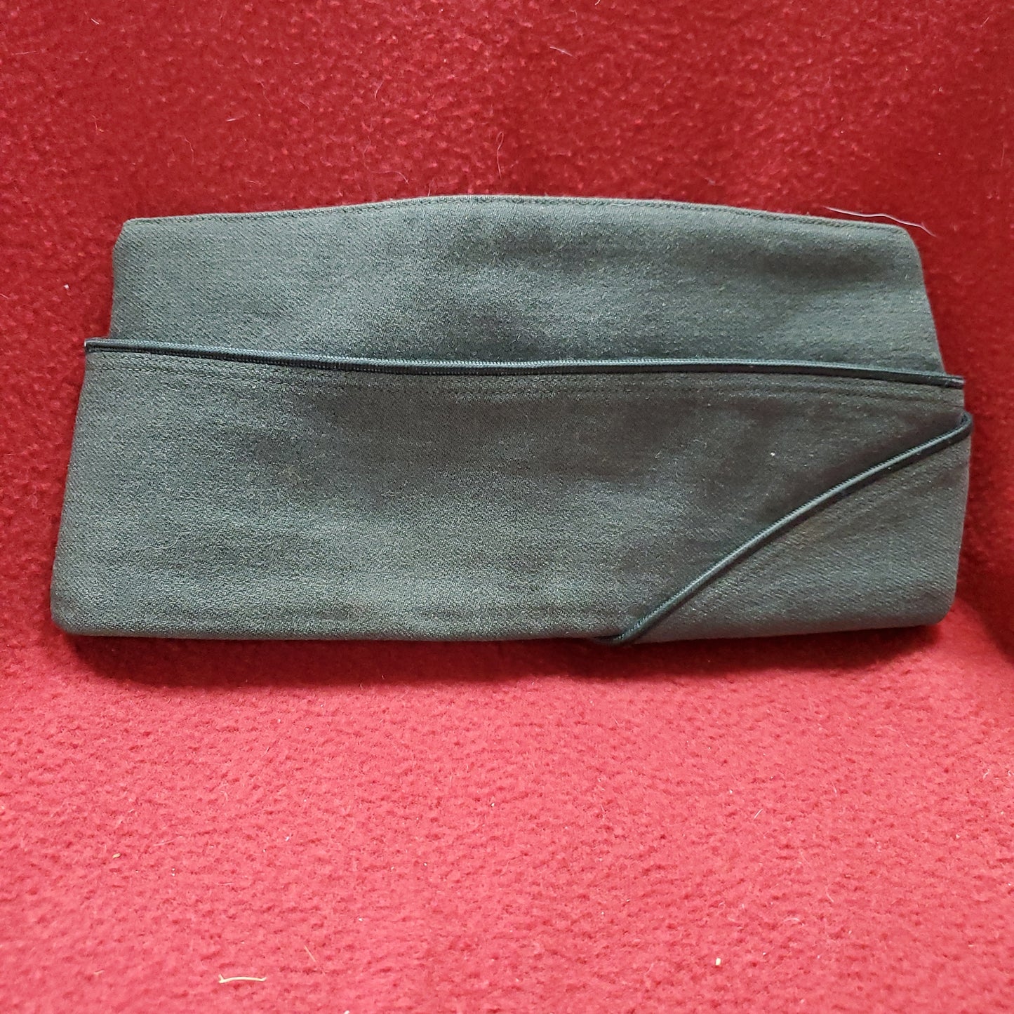 Vintage 1956 6 3/4 Men's OD Wool Army Military Green 44 Garrison Cap (BB04-18a47)