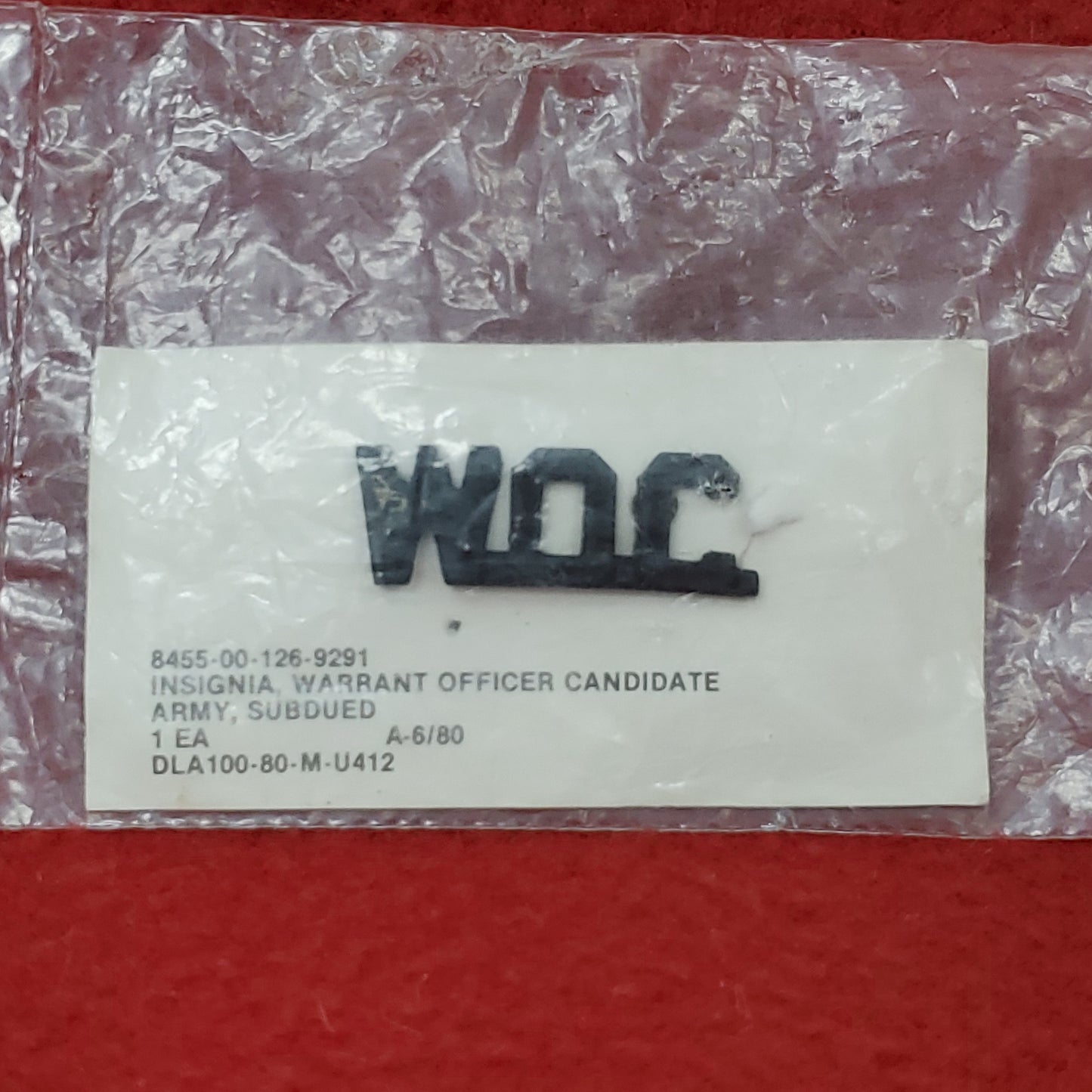 1980 WOC Warrant Officer Candidate Army Subdued Pin (WSB07-x02b)