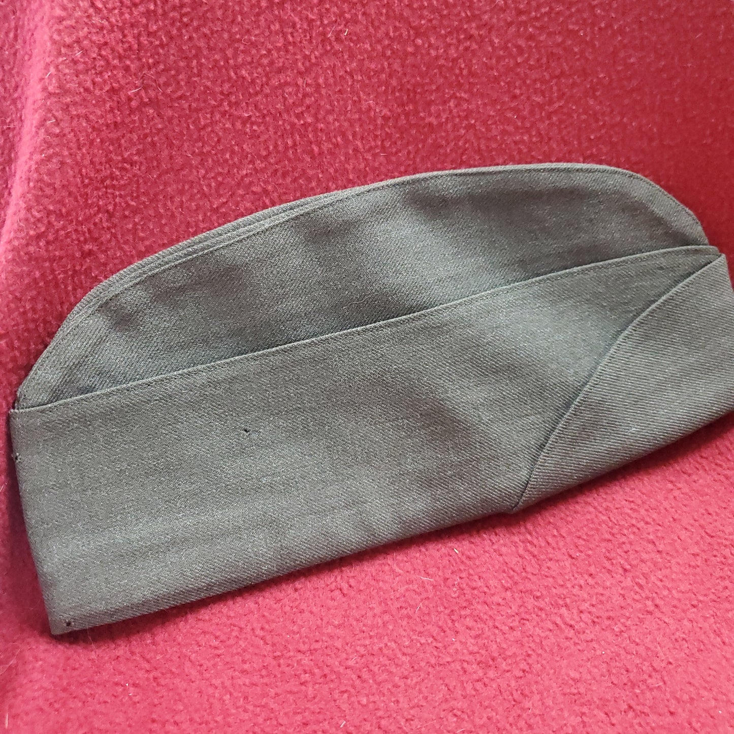 Vintage ? ?/? Men's Army Green Wool Military Garrison Cap (BB04-18a78)