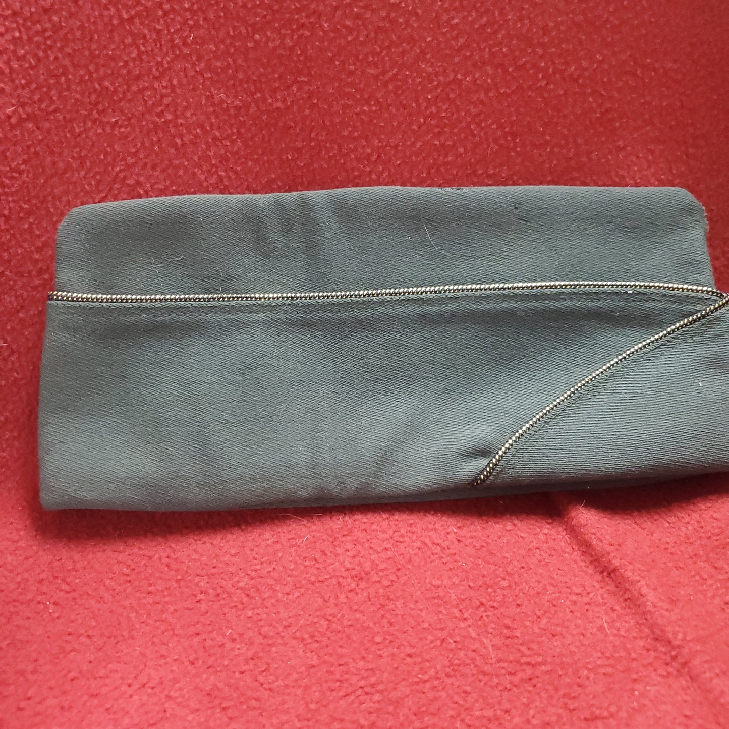 Vintage ? ?/? Men's Army Green Wool Gold Military Garrison Cap (BB04-18a40)