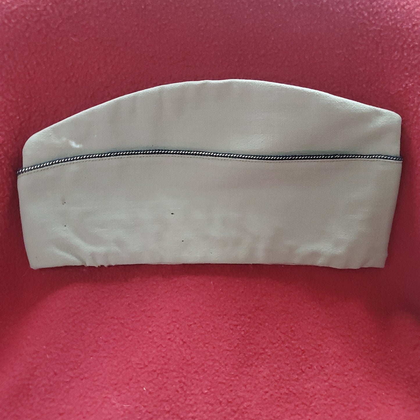 WWII Vintage ? ?/? Men's Army Khaki Gold Garrison Cap (BB04-18a64)