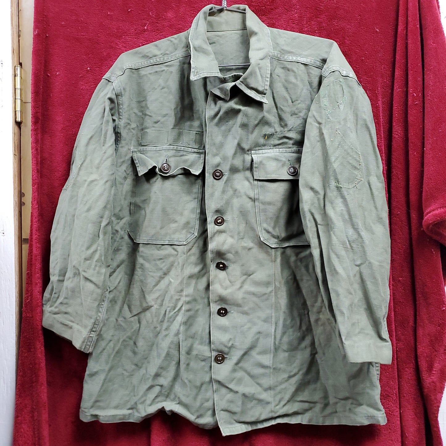 Vietnam Era unknown Cotton Sateen OG-107 Long-Sleeve Shirt Top Jacket (BB12-28)