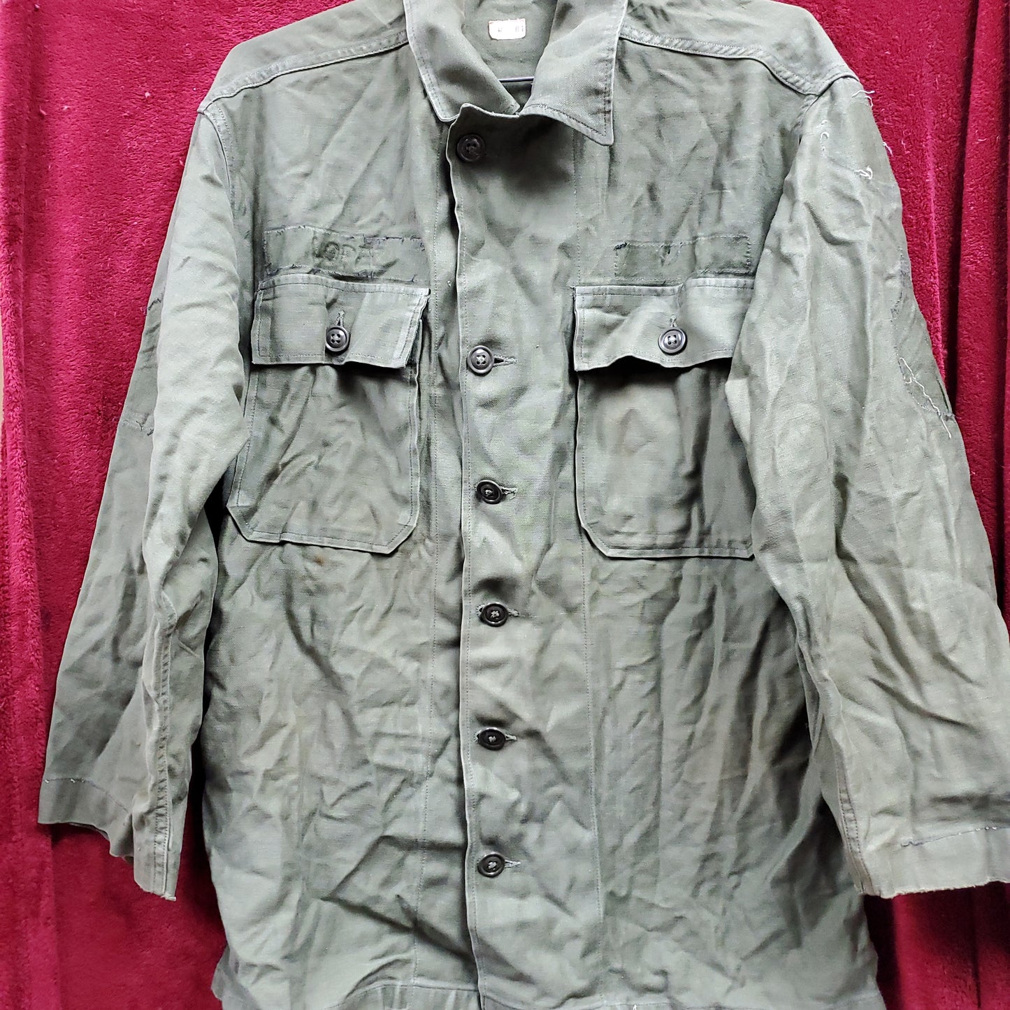 Vietnam '63 unknown Cotton Sateen OG-107 Long-Sleeve Shirt Top Jacket (BB12-19)