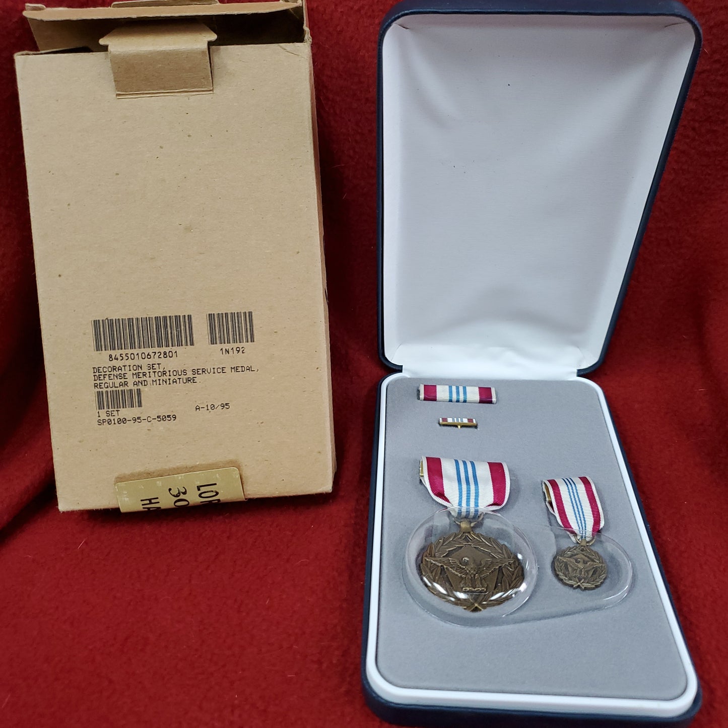 US Military Defense Meritorious Service Medal Mini Lapel Pin Ribbon Box Set Army (dc015)