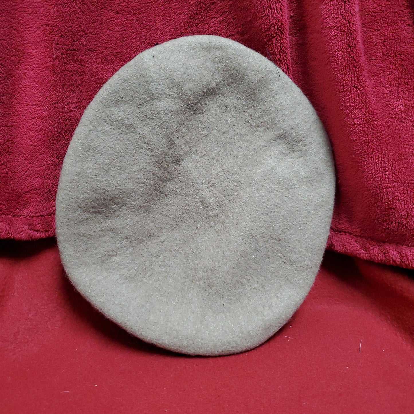 VINTAGE Bancroft Military 6 5/8 Tan Wool Beret Uniform Army (fb03-2)