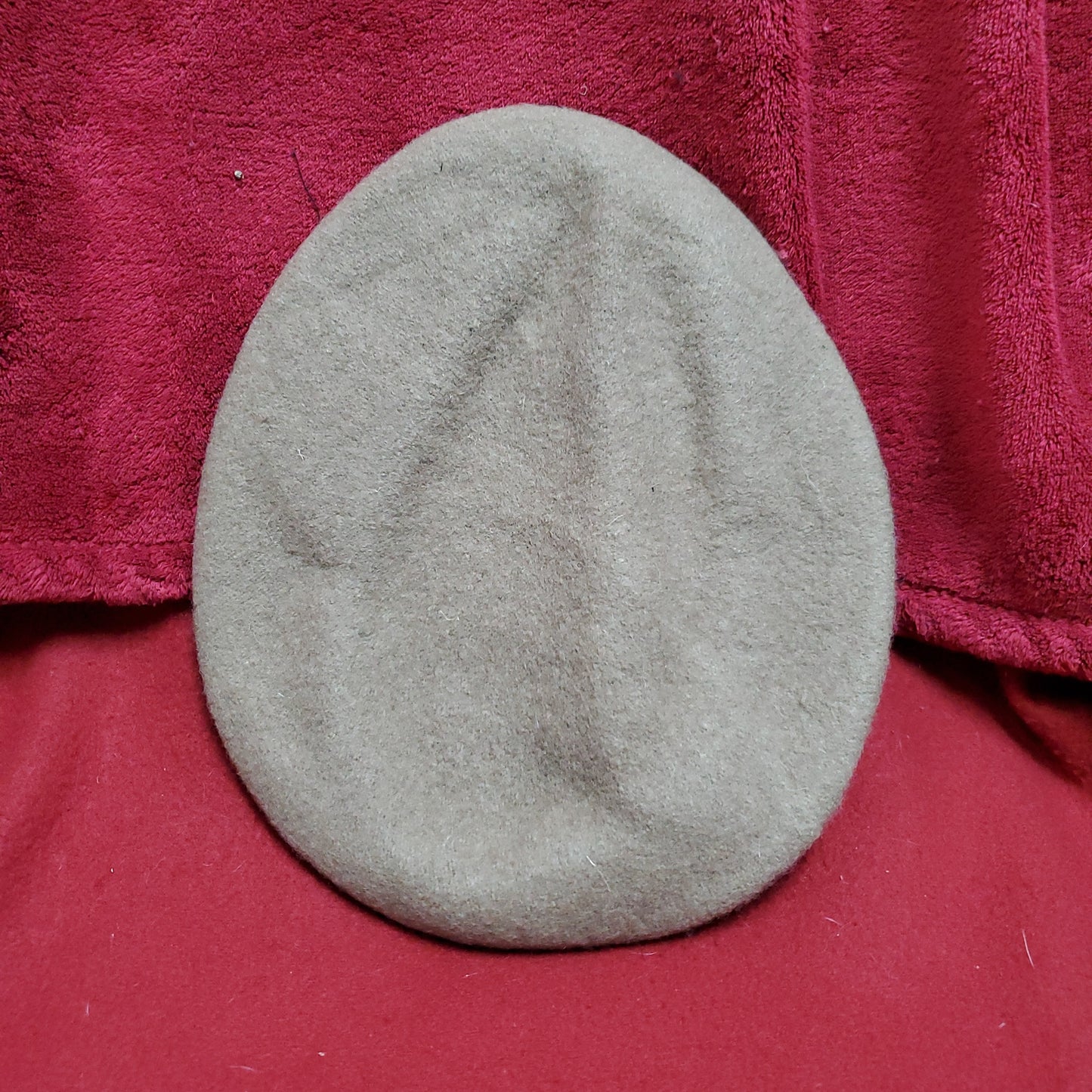 VINTAGE Bancroft Military 6 7/8 Tan Wool Beret Uniform Army (fb03-19)