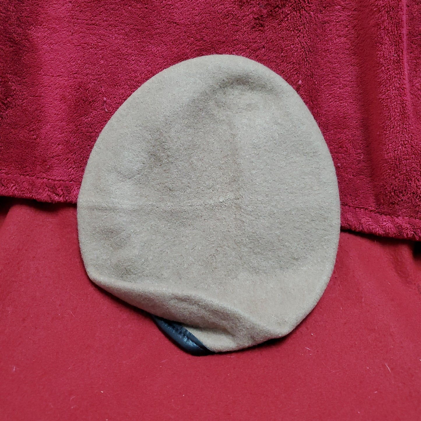 VINTAGE Bancroft Military 6 7/8 Tan Wool Beret Uniform Army (fb03-21)