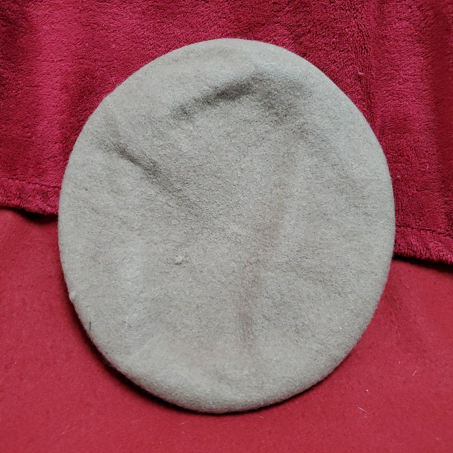 VINTAGE Bancroft Military 6 5/8 Tan Wool Beret Uniform Army (fb03-29)