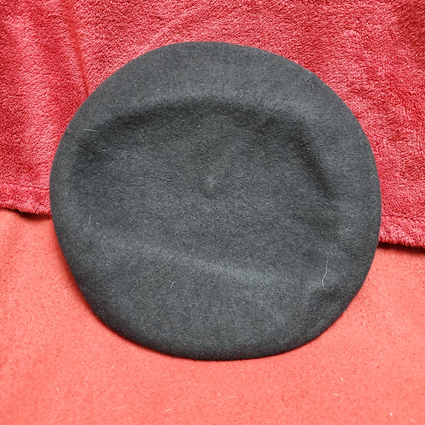VINTAGE Bancroft Military 6 5/8 Black Wool Beret Uniform Army (fb03-32)