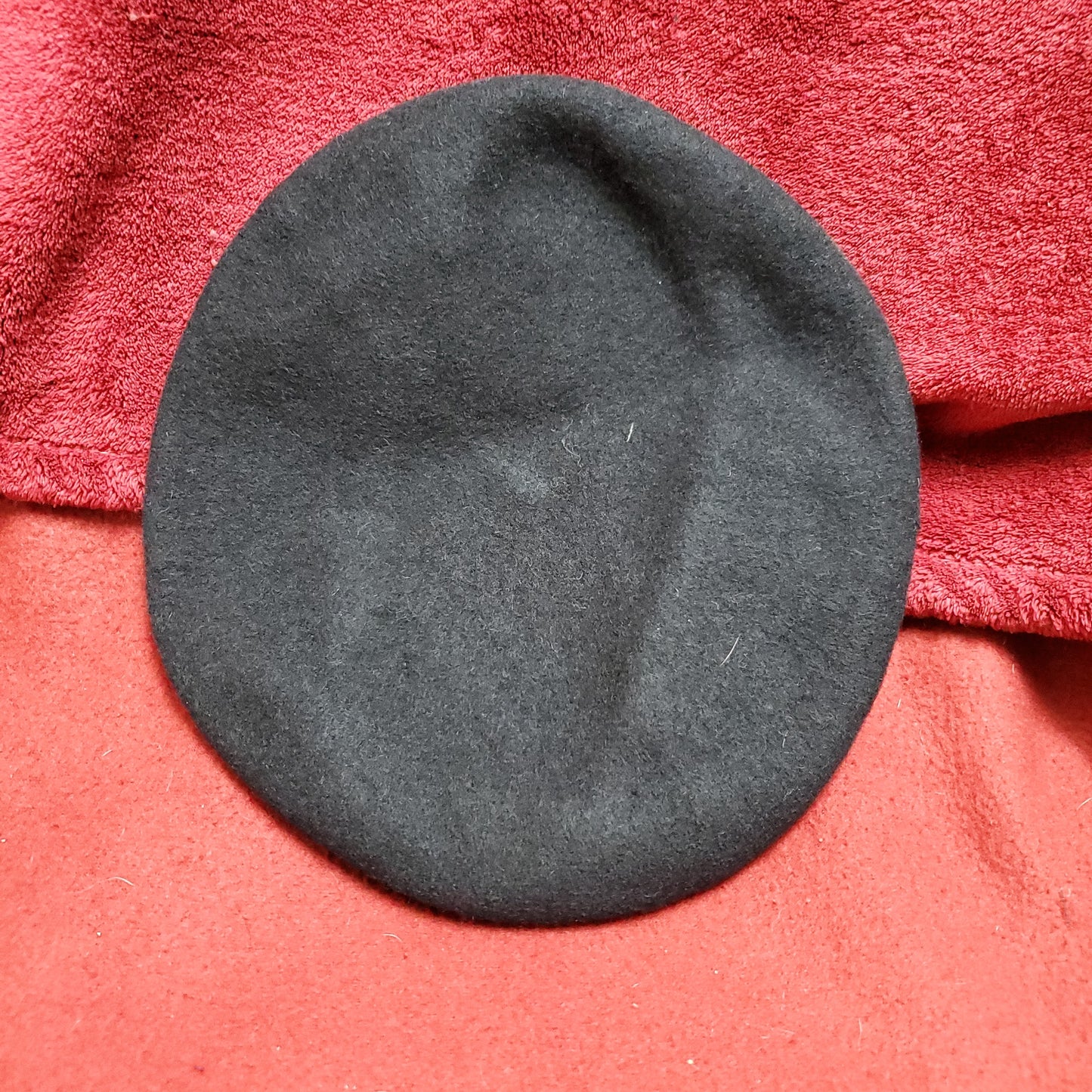 VINTAGE Bancroft Military 6 7/8 Black Wool Beret Uniform Army (fb03-41)