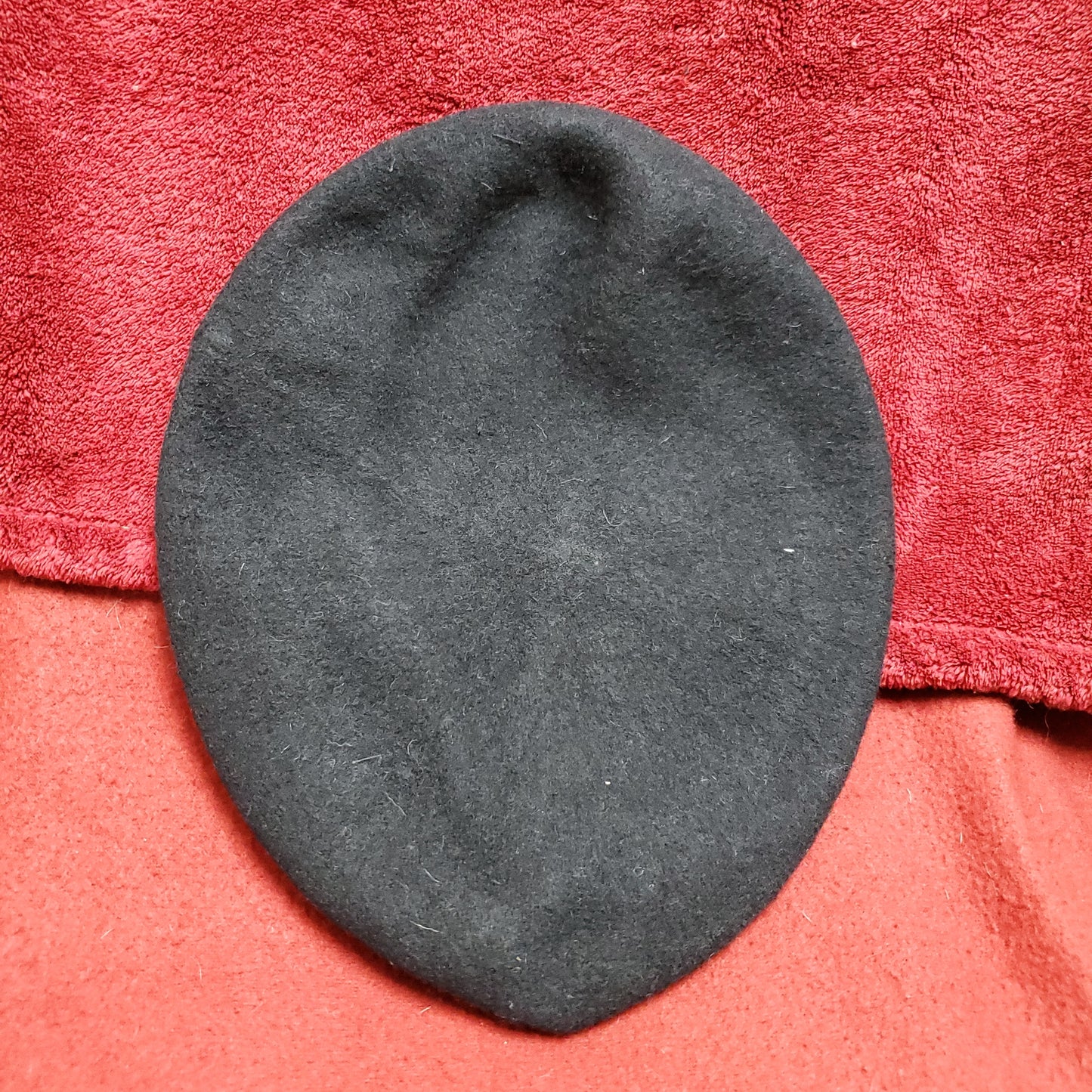 VINTAGE US Army Bancroft Military 7 1/8 Black Wool Beret Uniform Army (fb03-51)