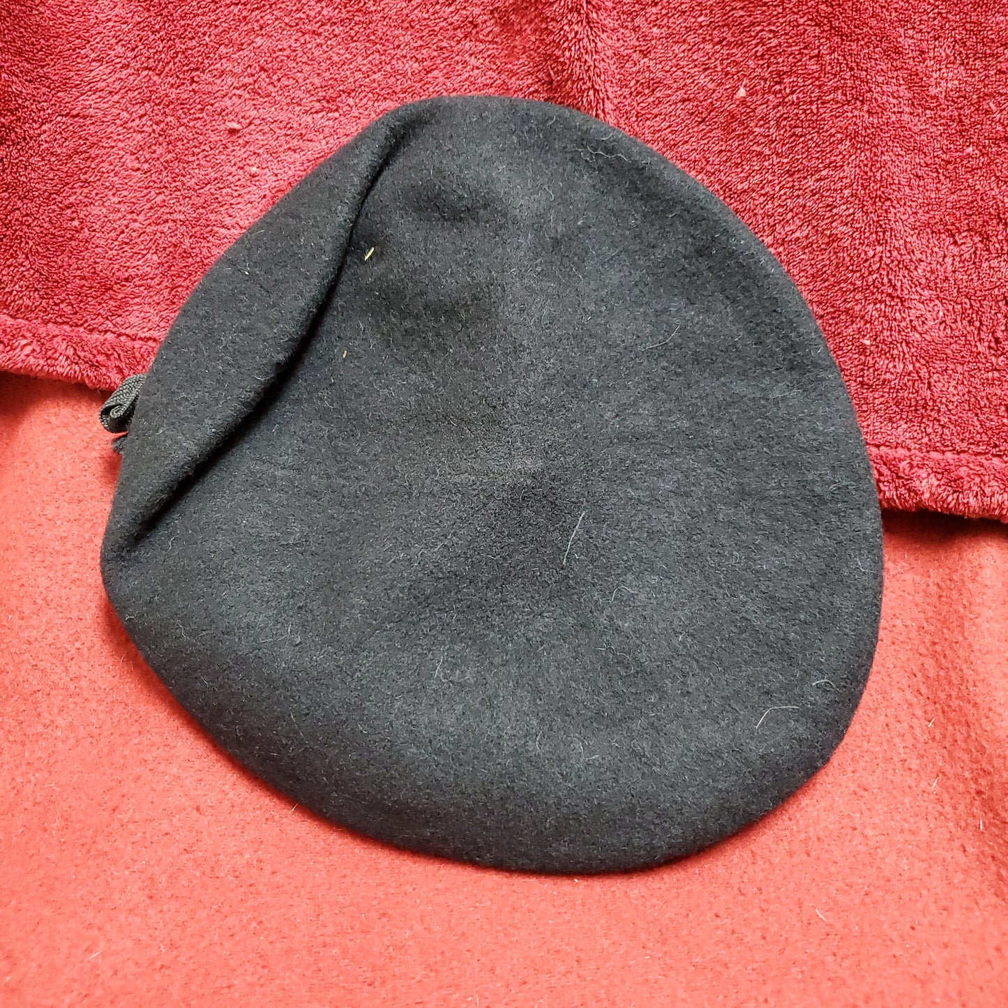 VINTAGE US Army Bancroft Military 7 1/8 Black Wool Beret Uniform Army (fb03-54)