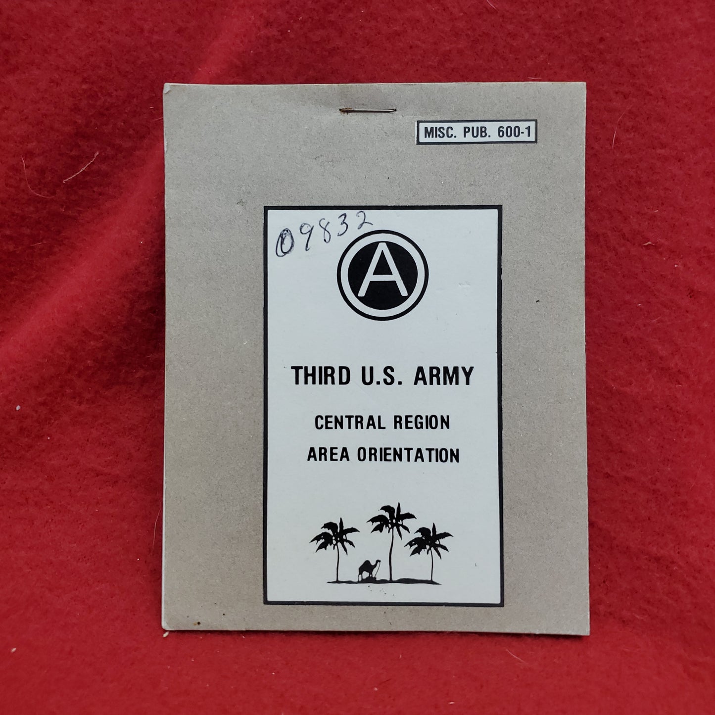 Vintage Sept 1989 Third US Army "CENTRAL REGION AREA ORIENTATION" Misc Pub 600-1 (24s)