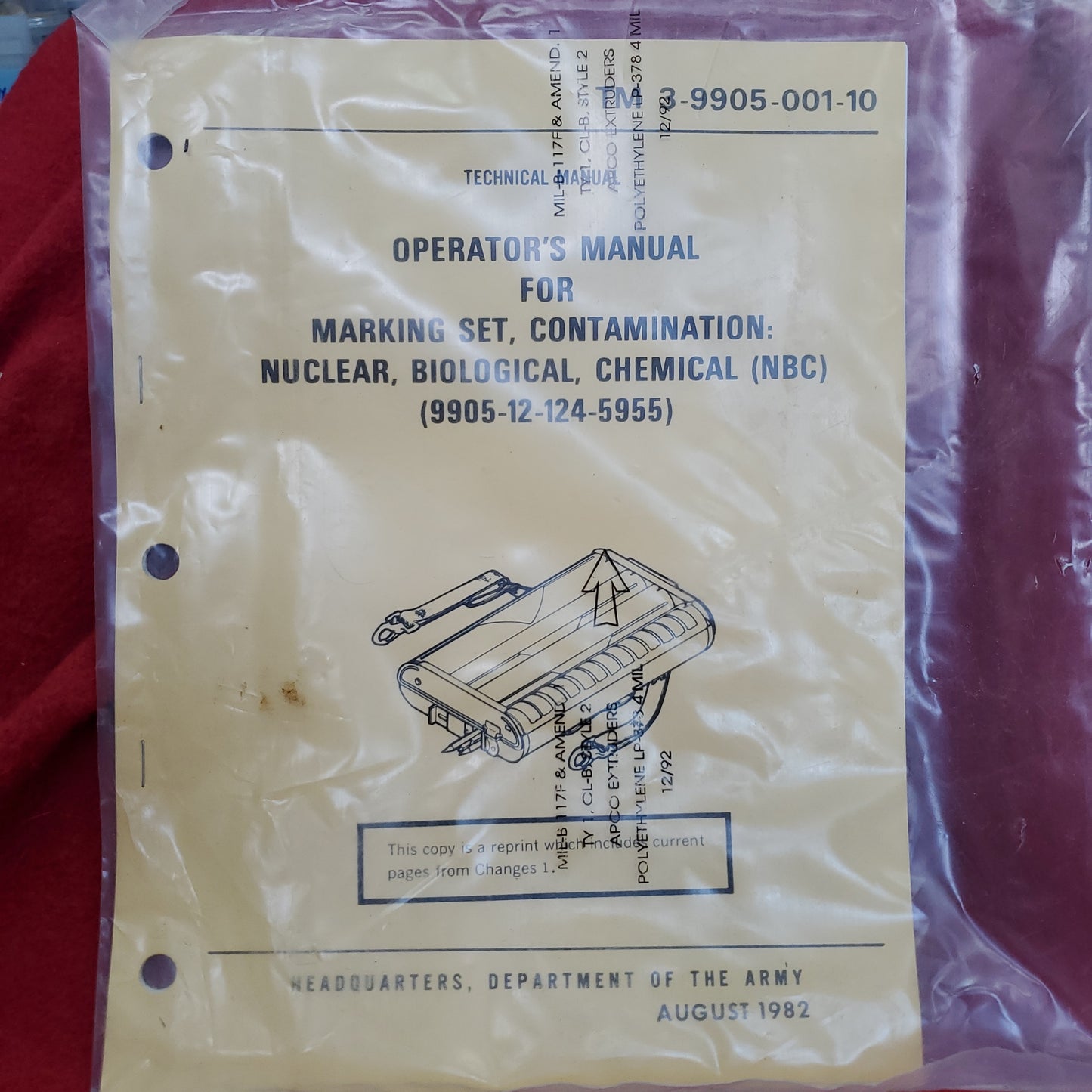 Vintage 1982 August "OPERATOR MARKING SET CONTAMINATION NBC" TM 3-9905-001-10 (25s)