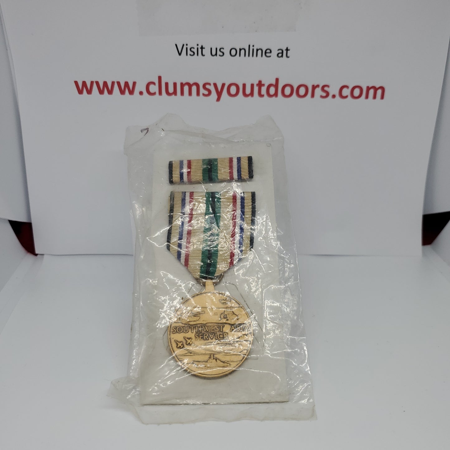 VINTAGE US Military Southwest Asia Service Lapel Pin Ribbon Box Set Army (1mrp2)