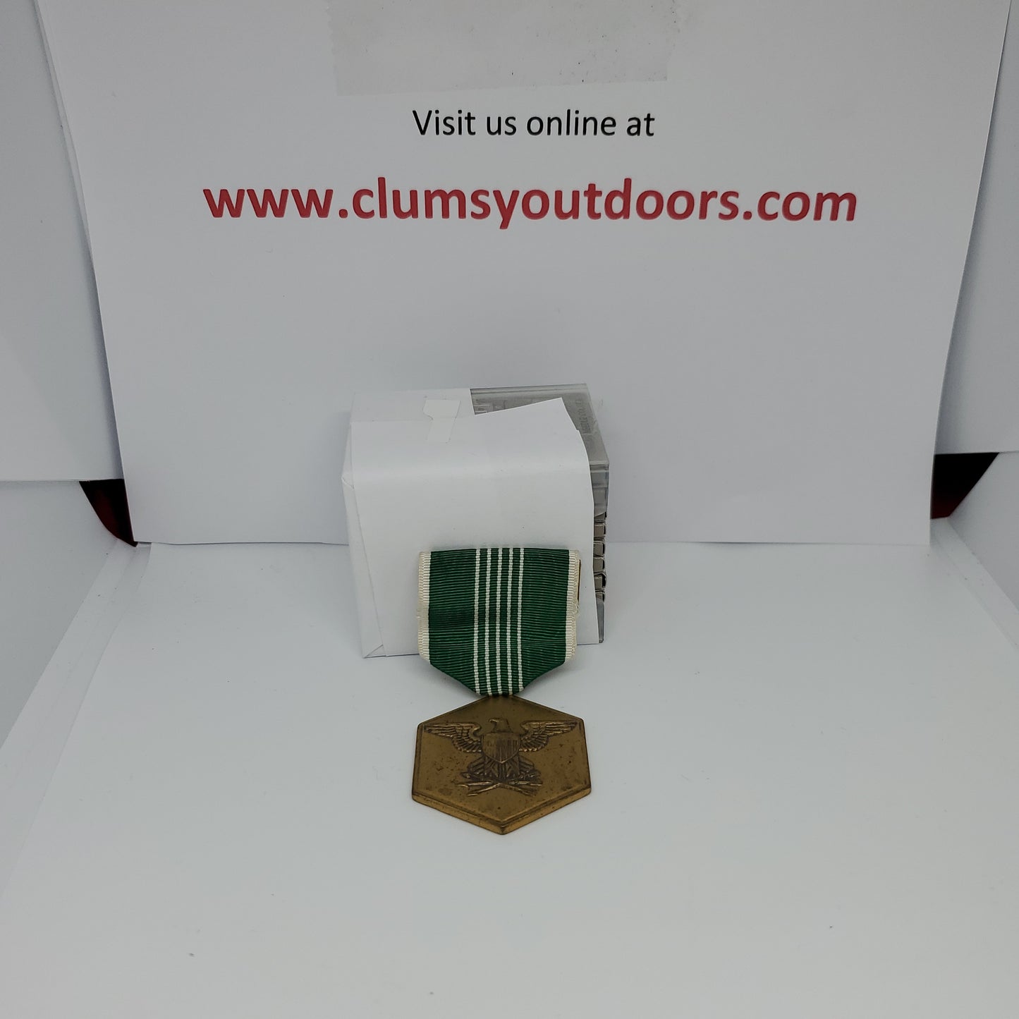 VINTAGE US Military "FOR MILITARY MERIT" Medal Lapel Pin Ribbon Box Set Army (1mrp5)