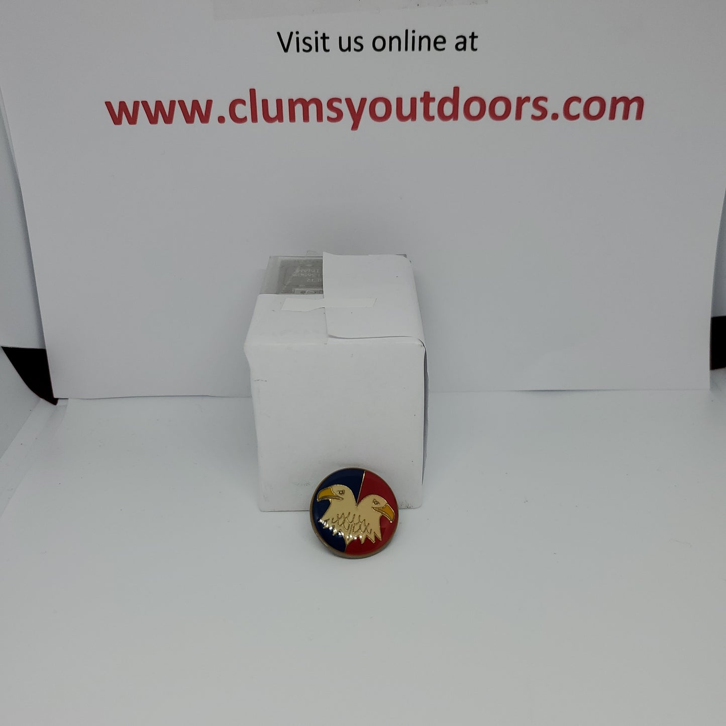 VINTAGE US Military Red Blue Double Bald Eagle Pin Medal Ribbon Set (1mrp19)